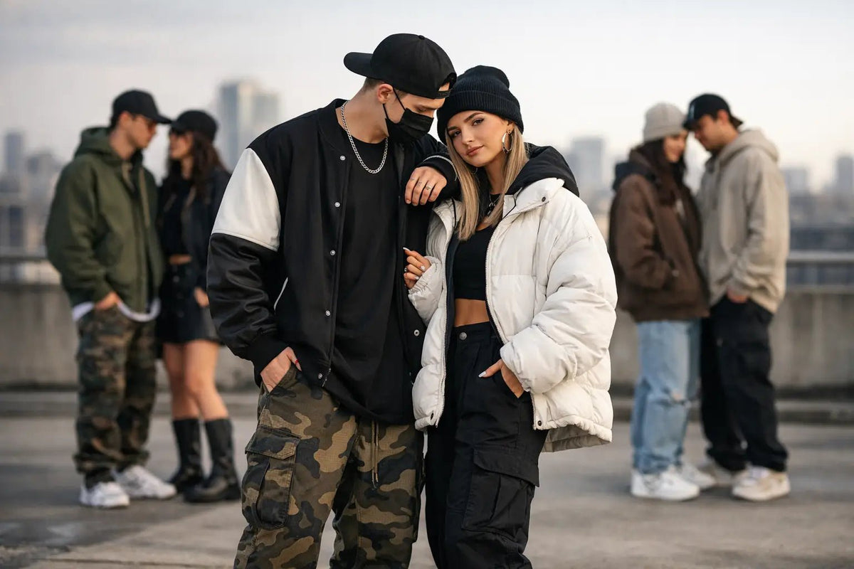 10 Streetwear Couple Outfit Examples That Go Hard - BRAKELESS