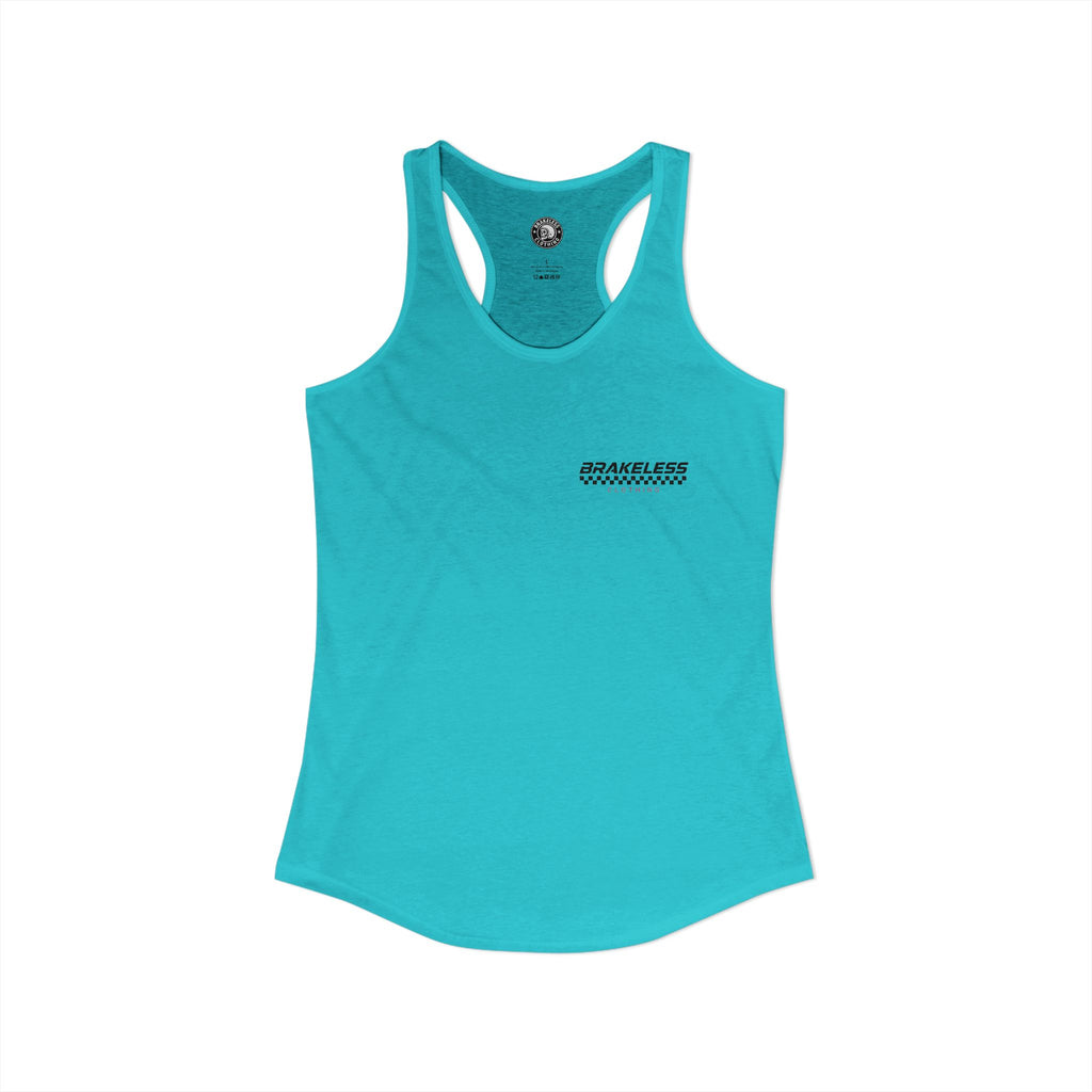 NO BRAKES - JUST WAVES - BRAKELESS Women's Ideal Racerback Tank