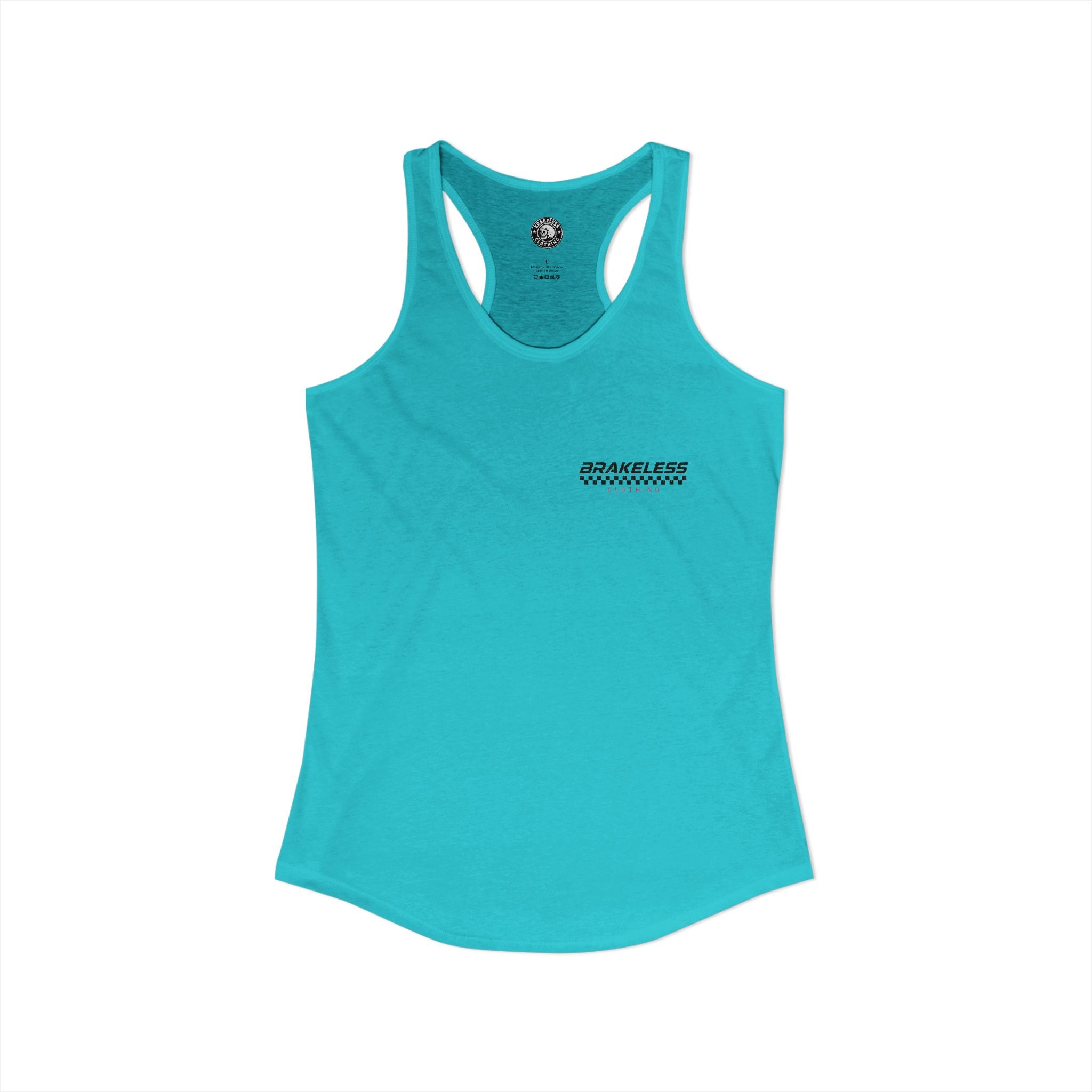 NO BRAKES - JUST WAVES - BRAKELESS Women's Ideal Racerback Tank