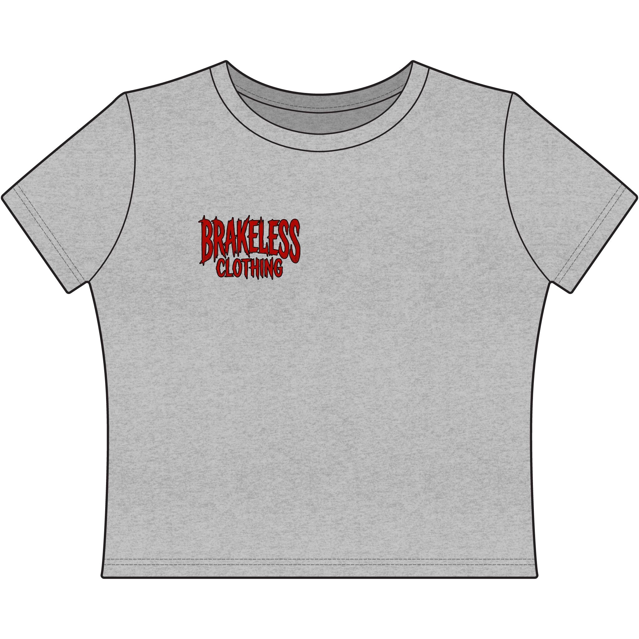 BRAKELESS CLOTHING— "I Only Brake to Break Hearts" Skull Graphic Crop Top