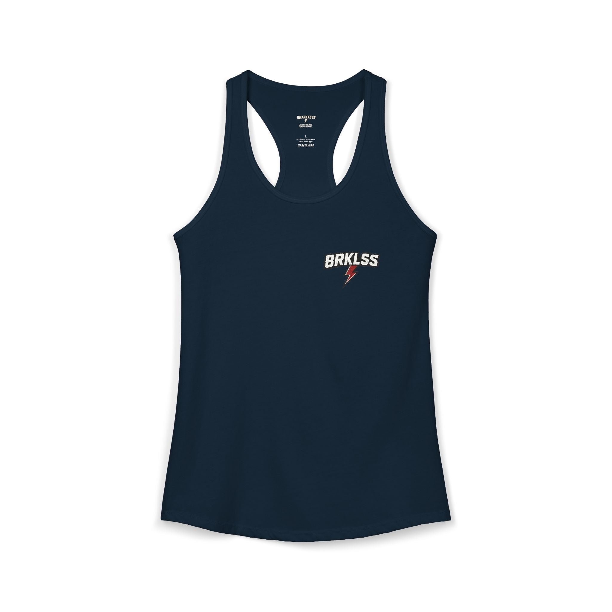LIVE FREE. STAY BRAKELESS. Racerback Tank Top