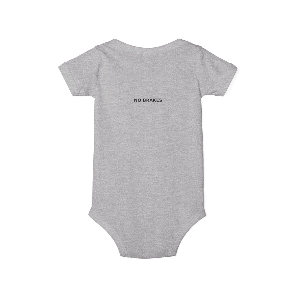 Infant One-Piece Bodysuit — ‘No Brakes’ Retro Motorcycle Chest Graphic