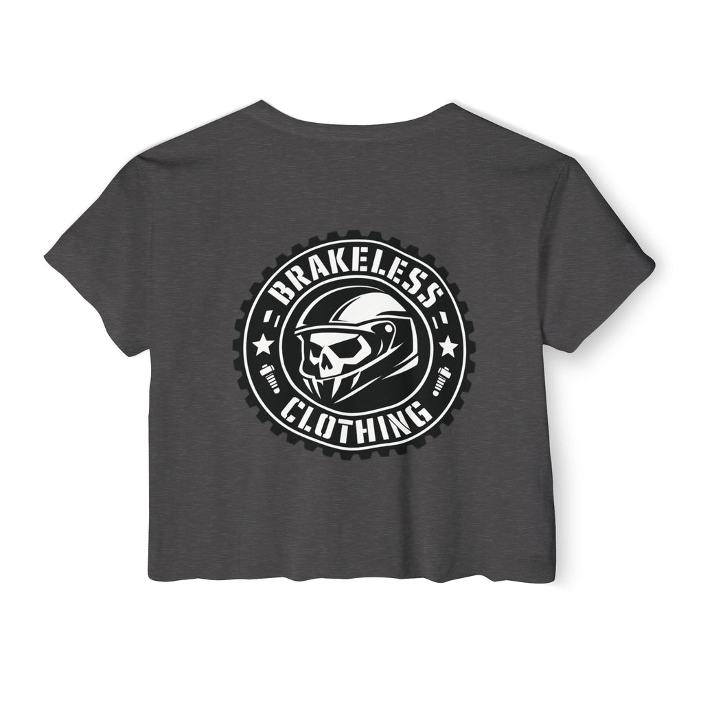 MOTO Crop Top — BRAKELESS CLOTHING Skull Motorcycle Logo Women's Graphic Top