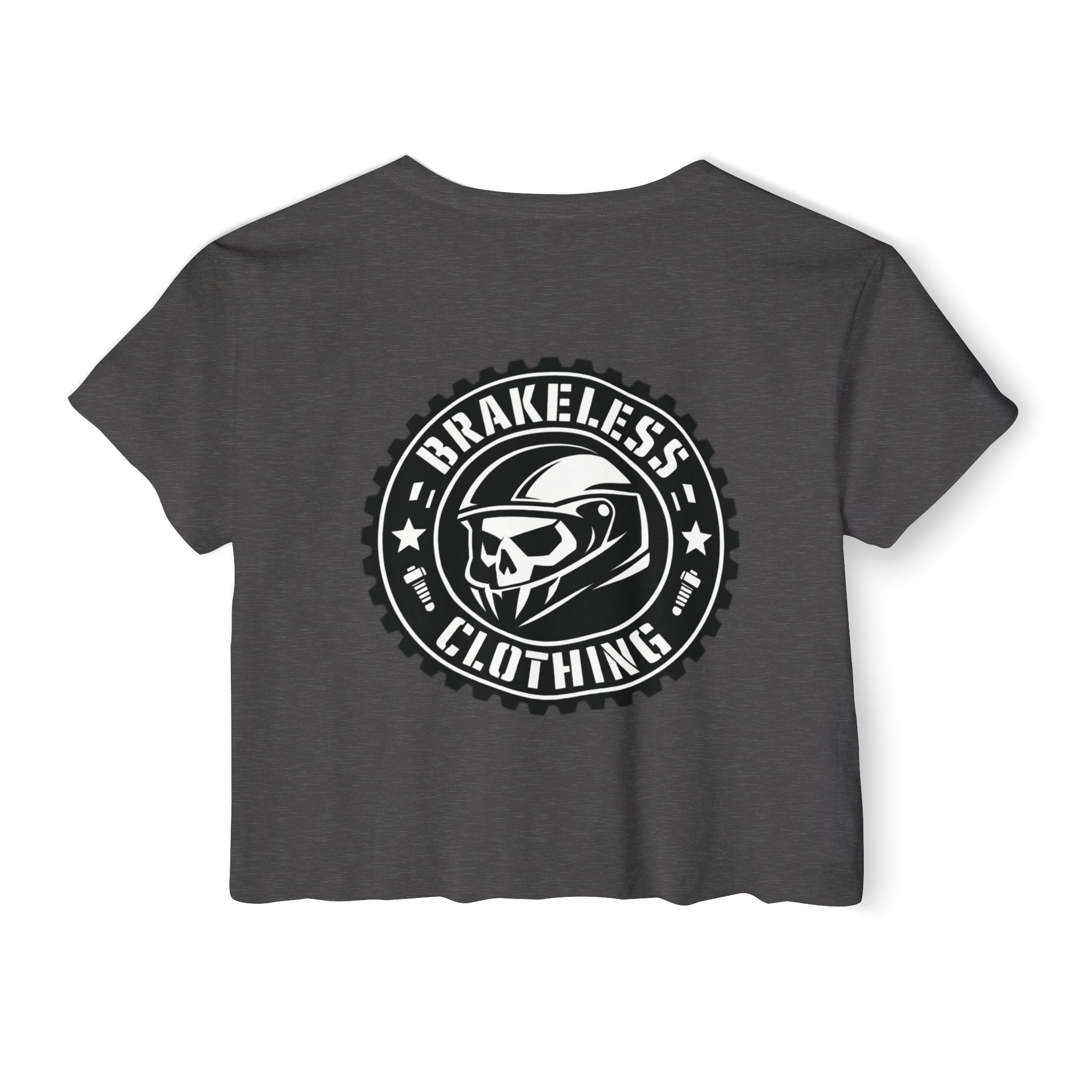 MOTO Crop Top — BRAKELESS CLOTHING Skull Motorcycle Logo Women's Graphic Top