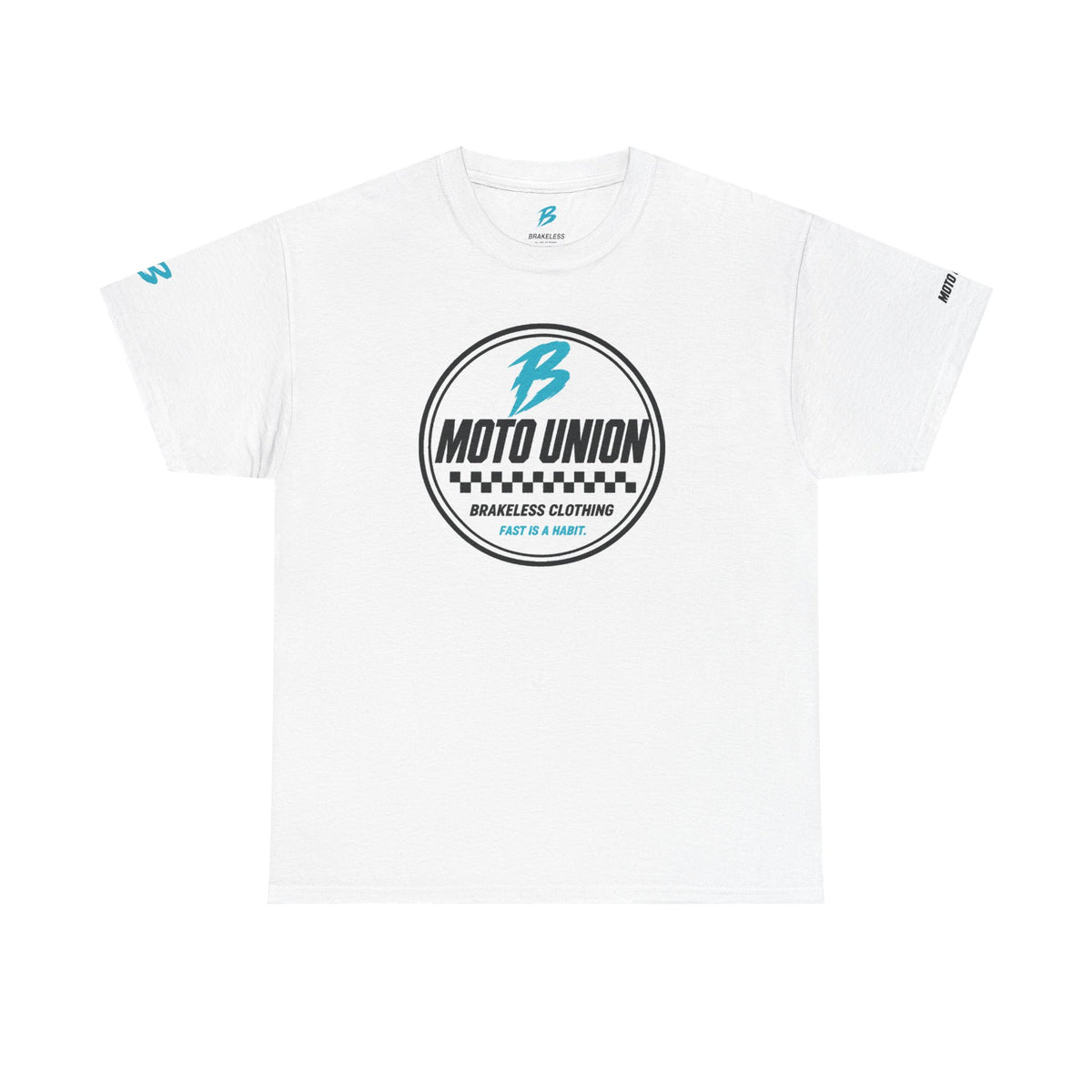 Moto Union Midweight Tee (White) — Unisex