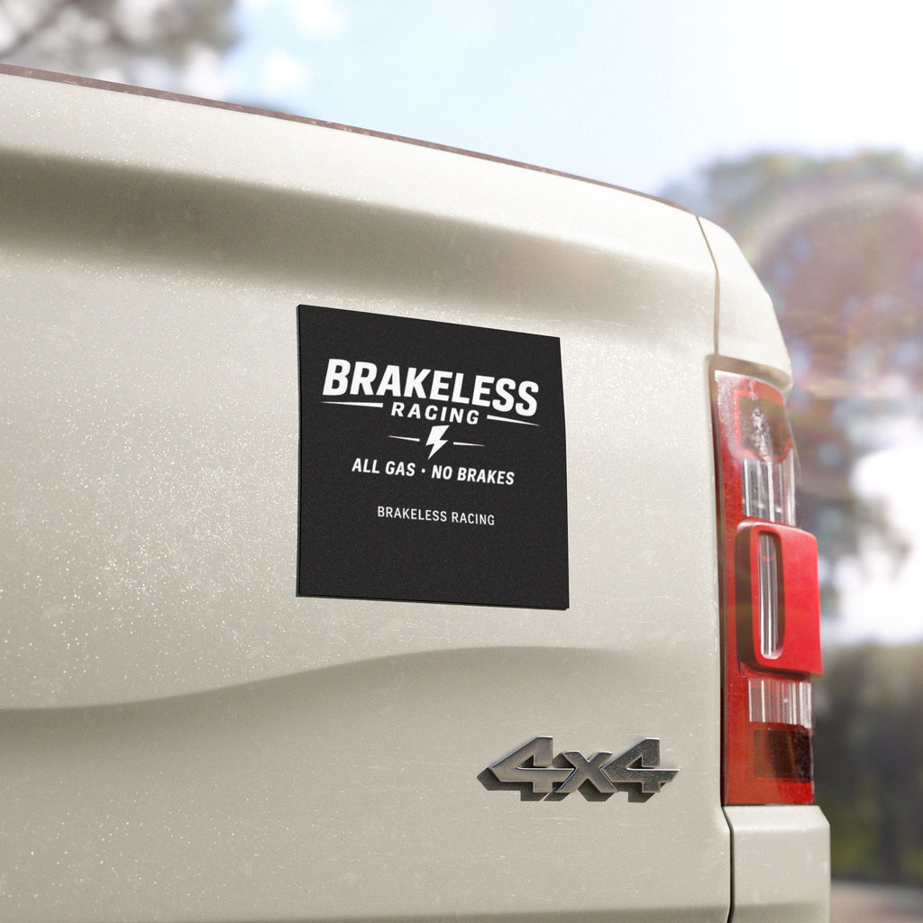 Brakeless Racing Car Magnet – "All Gas • No Brakes" Auto Decal