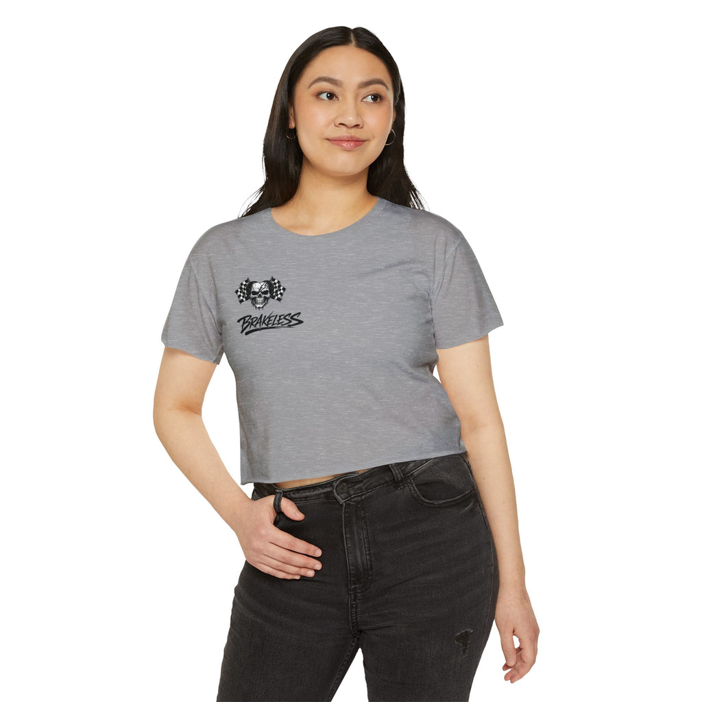 MOTO Crop Top — BRAKELESS CLOTHING Skull Motorcycle Logo Women's Graphic Top