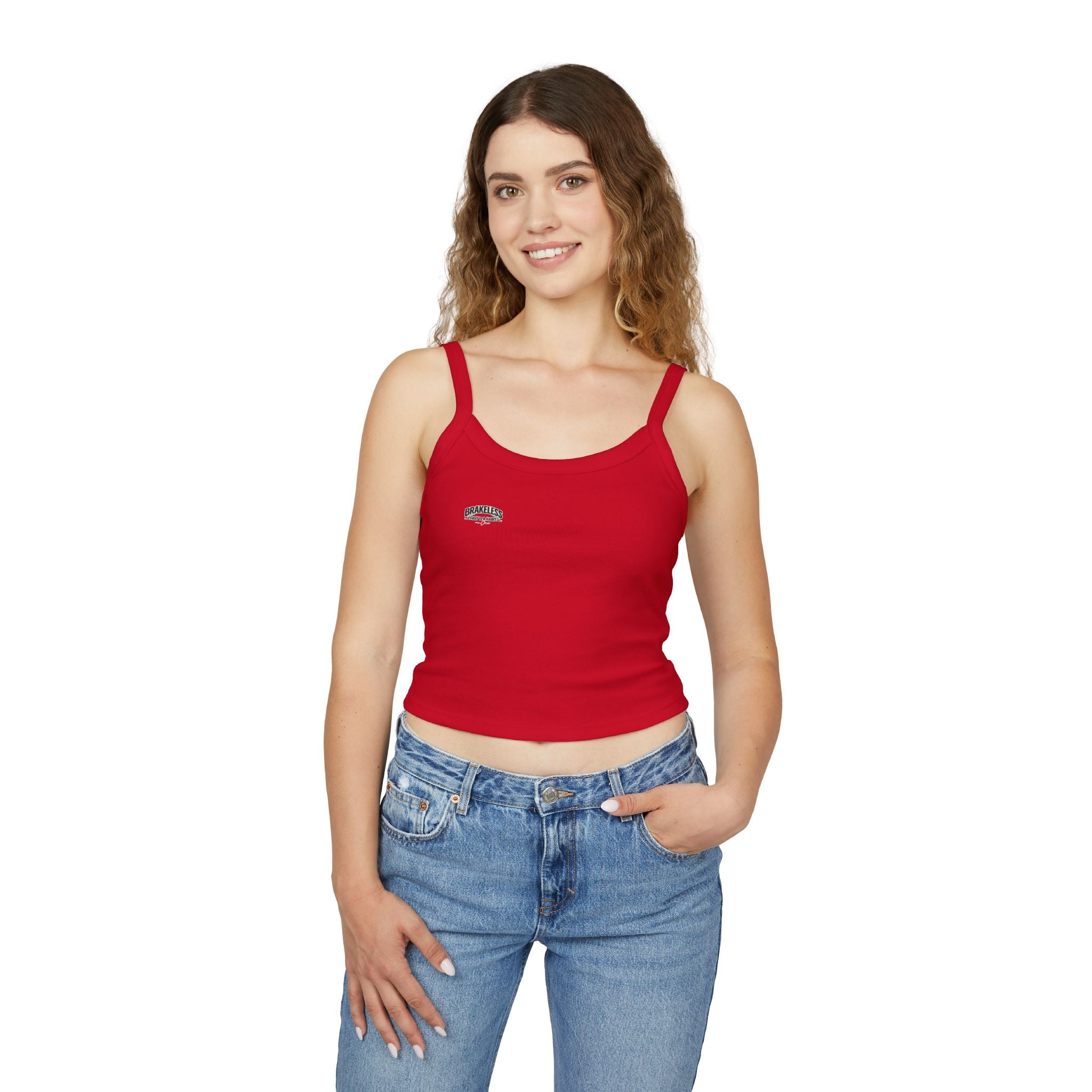 Brakeless Crop Tank Top — "Brakeless No Brakes Just Speed" Racer Chic Tank