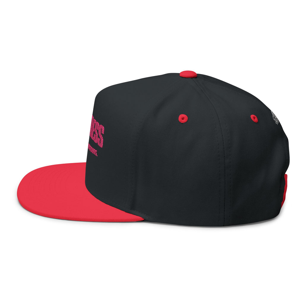 Brakeless Embroidered Flat Bill Cap — 'No Brakes, Bad Decisions'