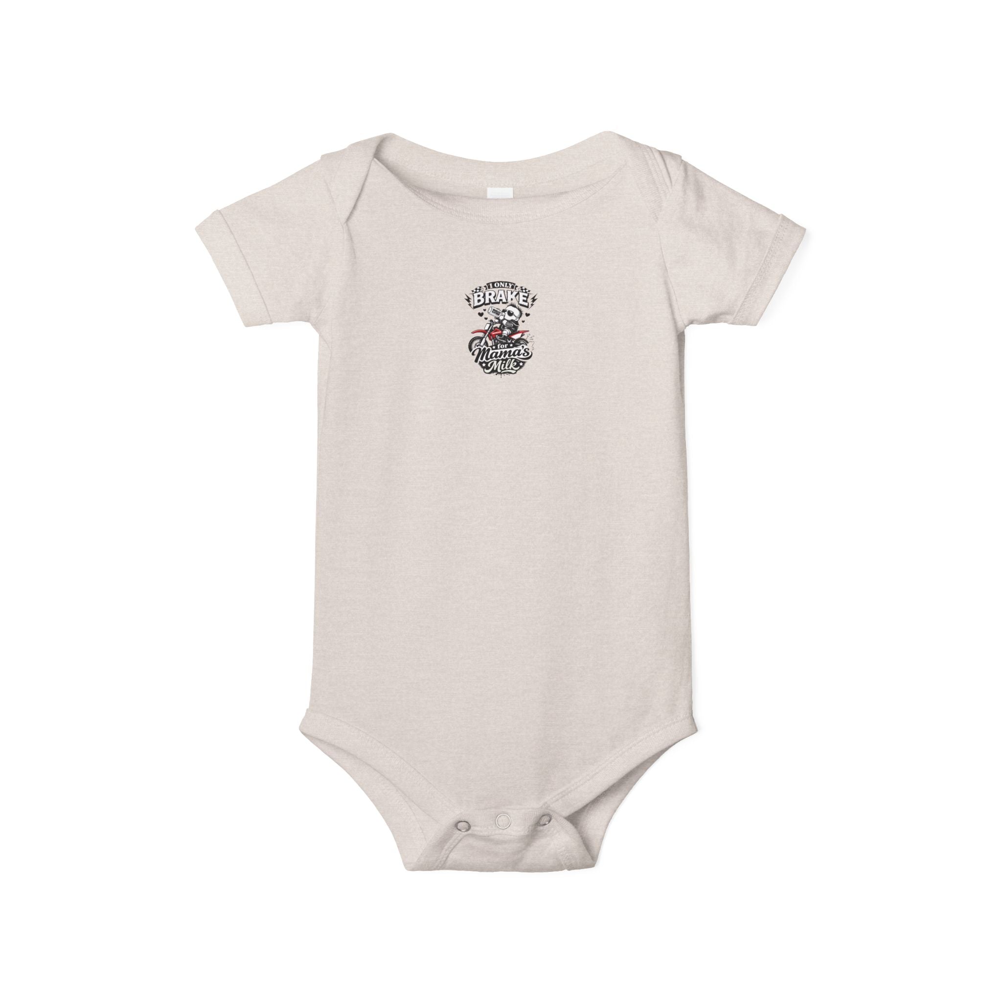 Infant One-Piece Bodysuit — ‘No Brakes’ Retro Motorcycle Chest Graphic