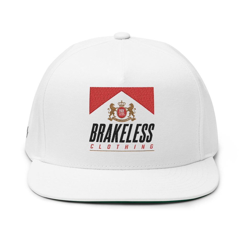 Embroidered Brakeless Logo Flat Bill Cap — Streetwear Snapback Hat