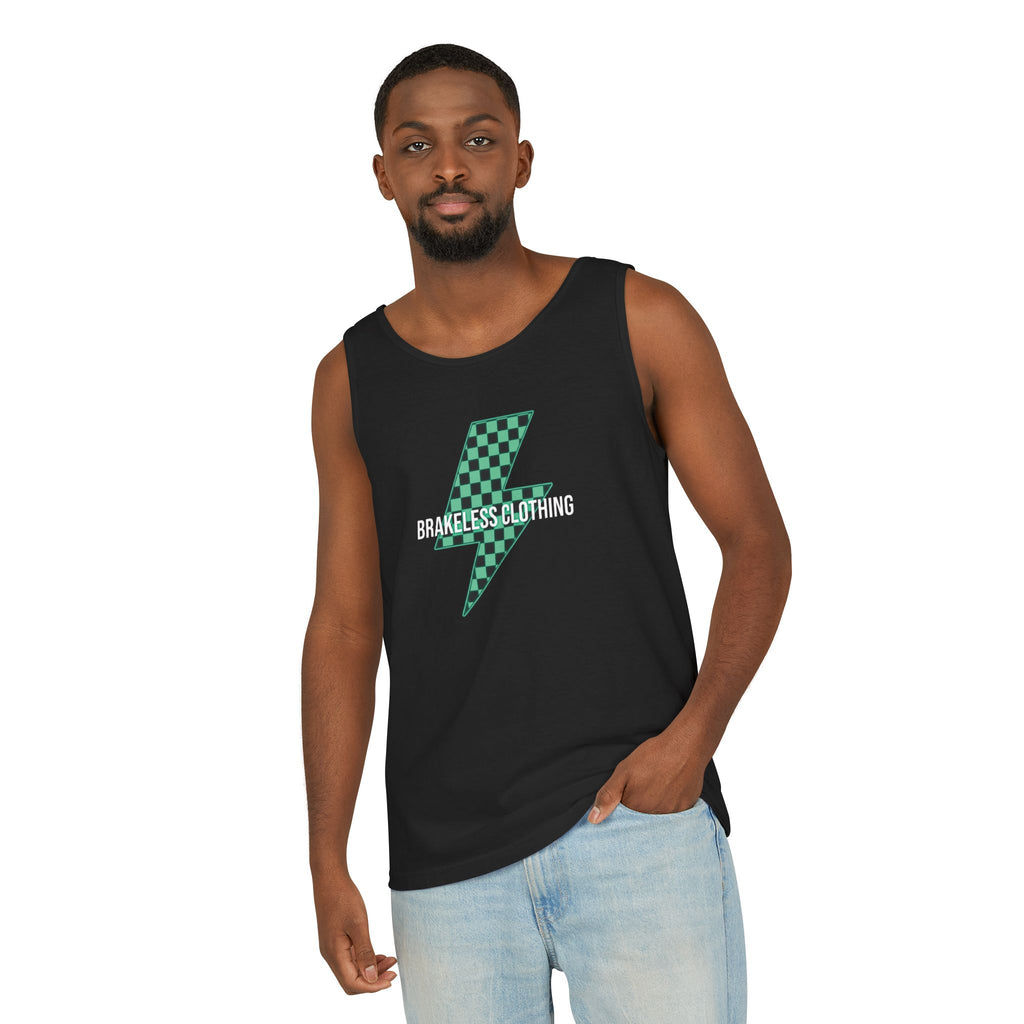 Brakeless Clothing Lightning Bolt Tank Top — Checkered Racing