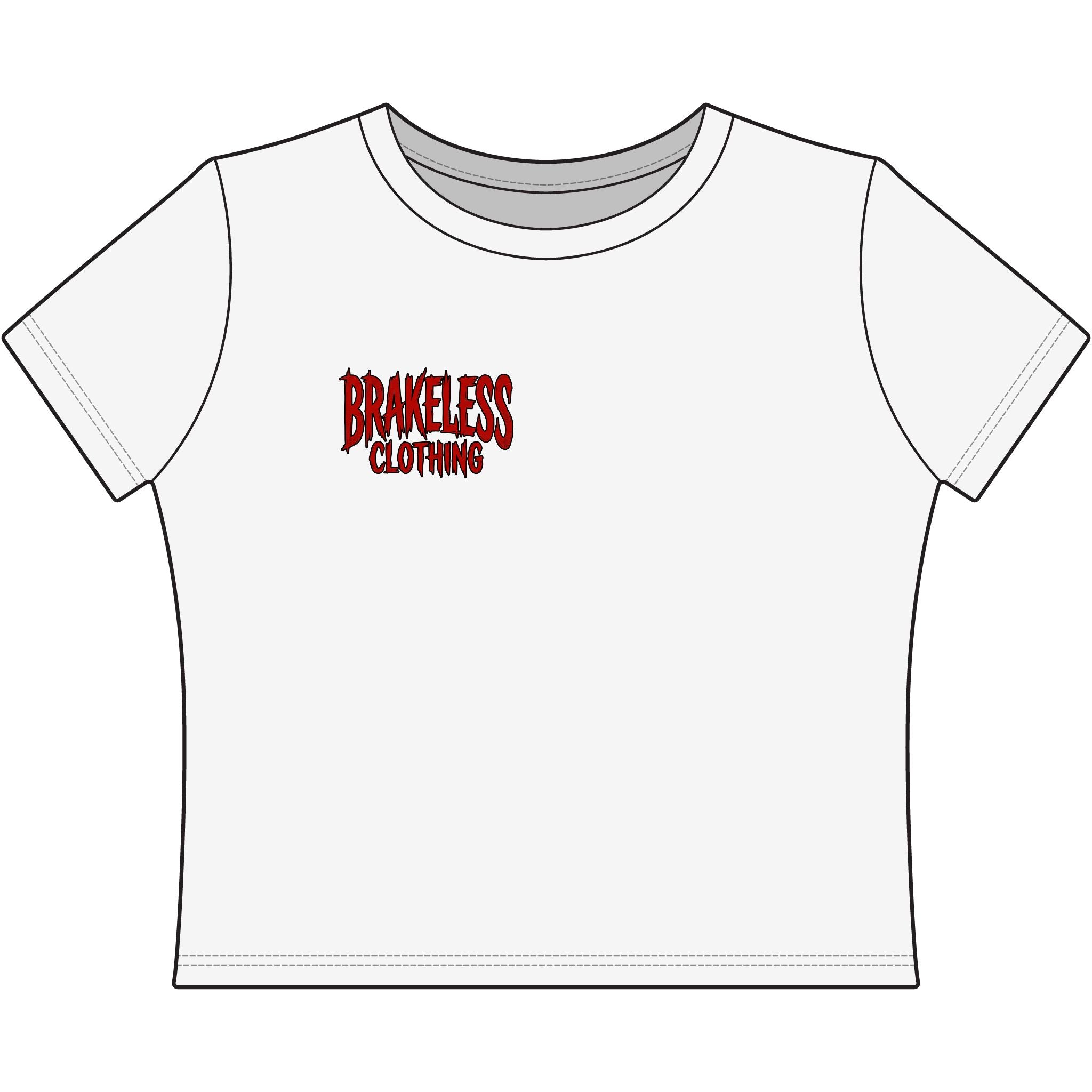 BRAKELESS CLOTHING— "I Only Brake to Break Hearts" Skull Graphic Crop Top