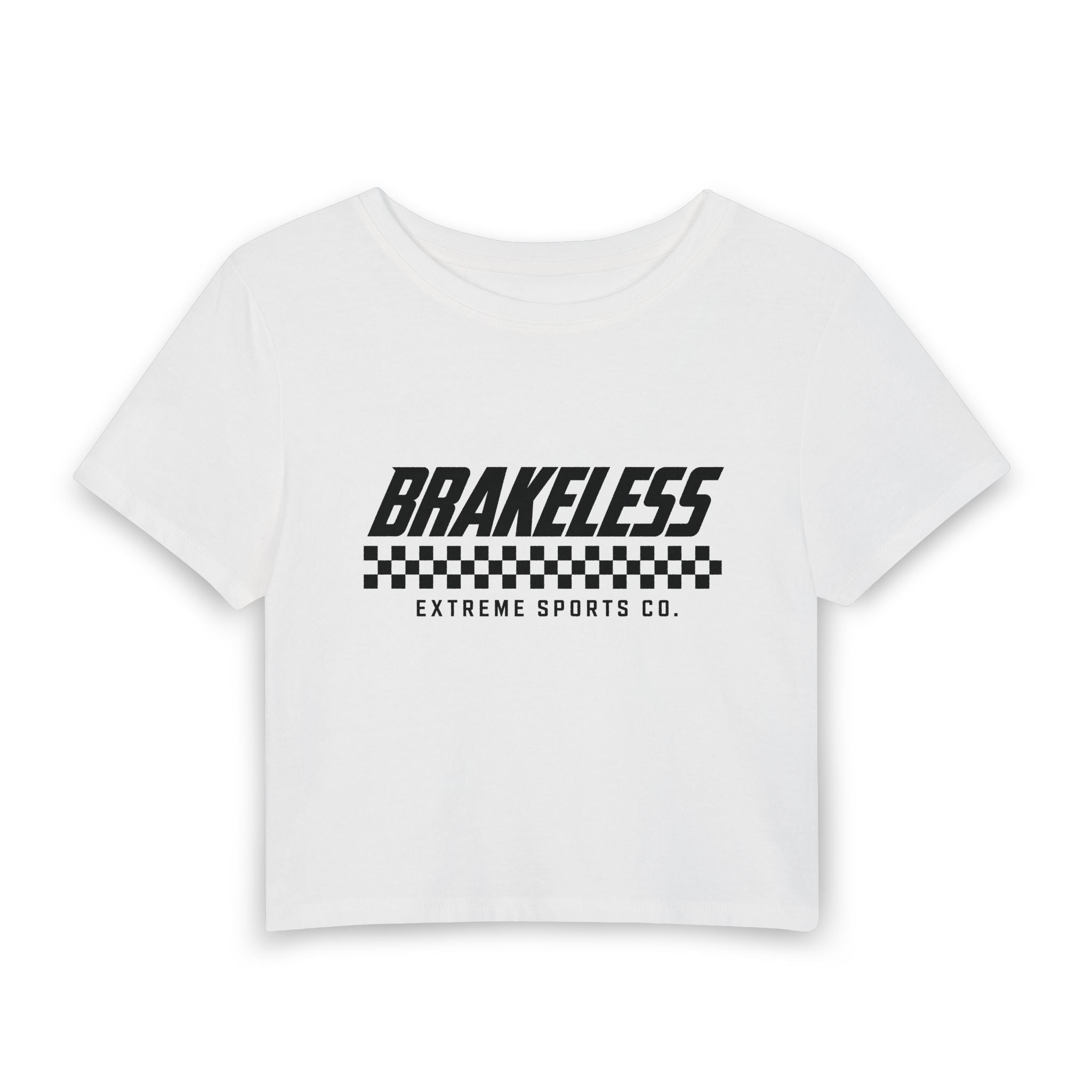 Brakeless Checkered Racing Crop Tee
