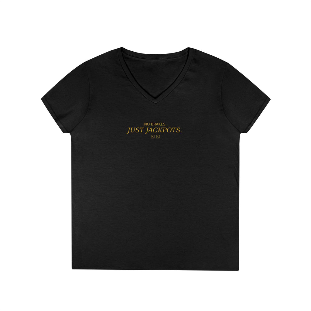 Just Jackpots - Ladies' V-Neck T-Shirt — Minimal Gold