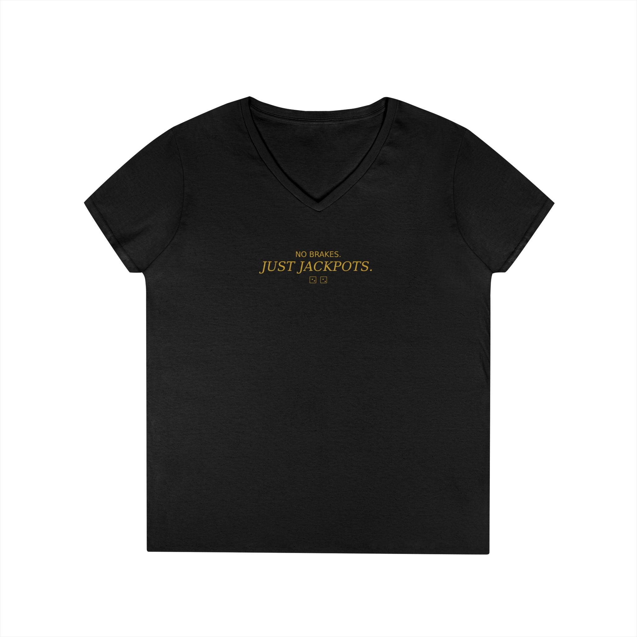 Just Jackpots - Ladies' V-Neck T-Shirt — Minimal Gold