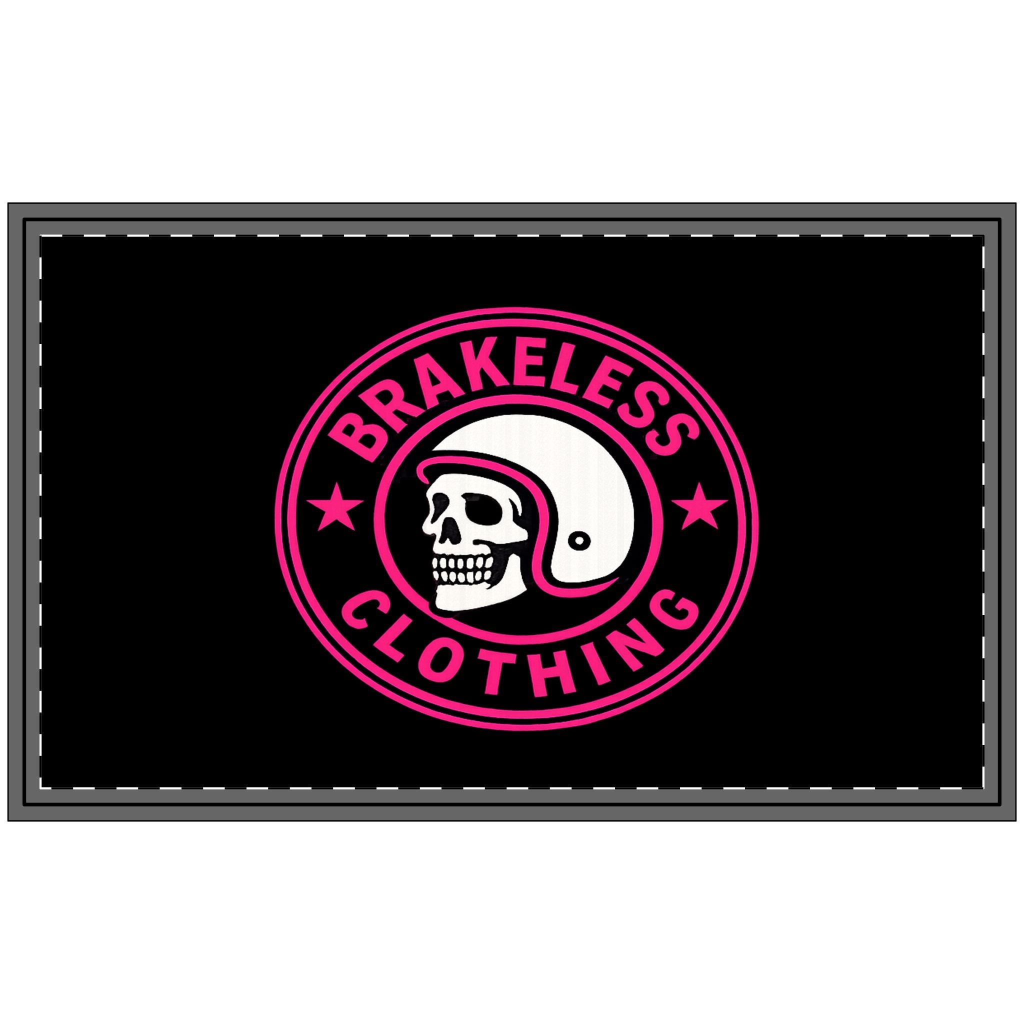 Brakeless Clothing Skull Helmet Doormat — Motorcycle-Themed Polyester Welcome Mat
