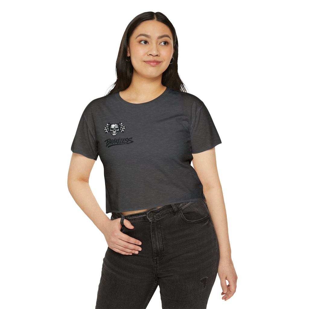 MOTO Crop Top — BRAKELESS CLOTHING Skull Motorcycle Logo Women's Graphic Top