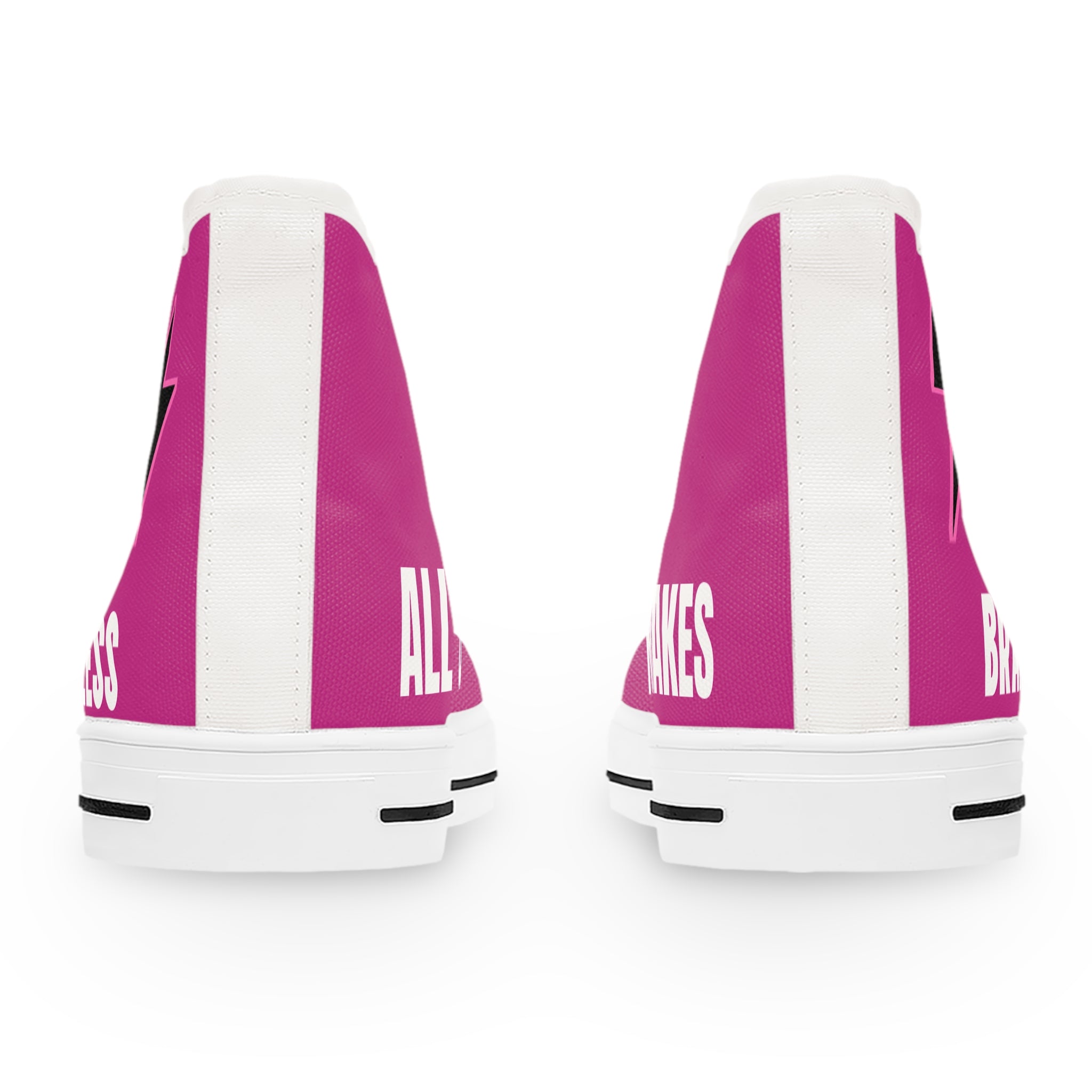 Women's High Top Sneakers — Black 'BRAKELESS' Canvas Casual Shoes