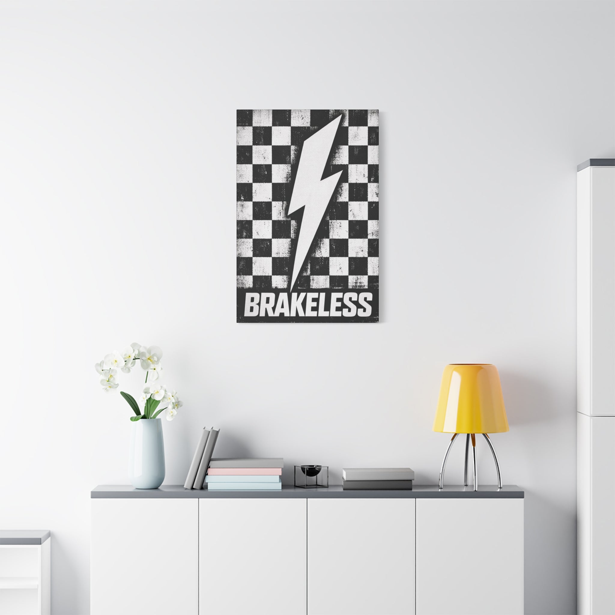 Brakeless Lightning Checkerboard Canvas Print