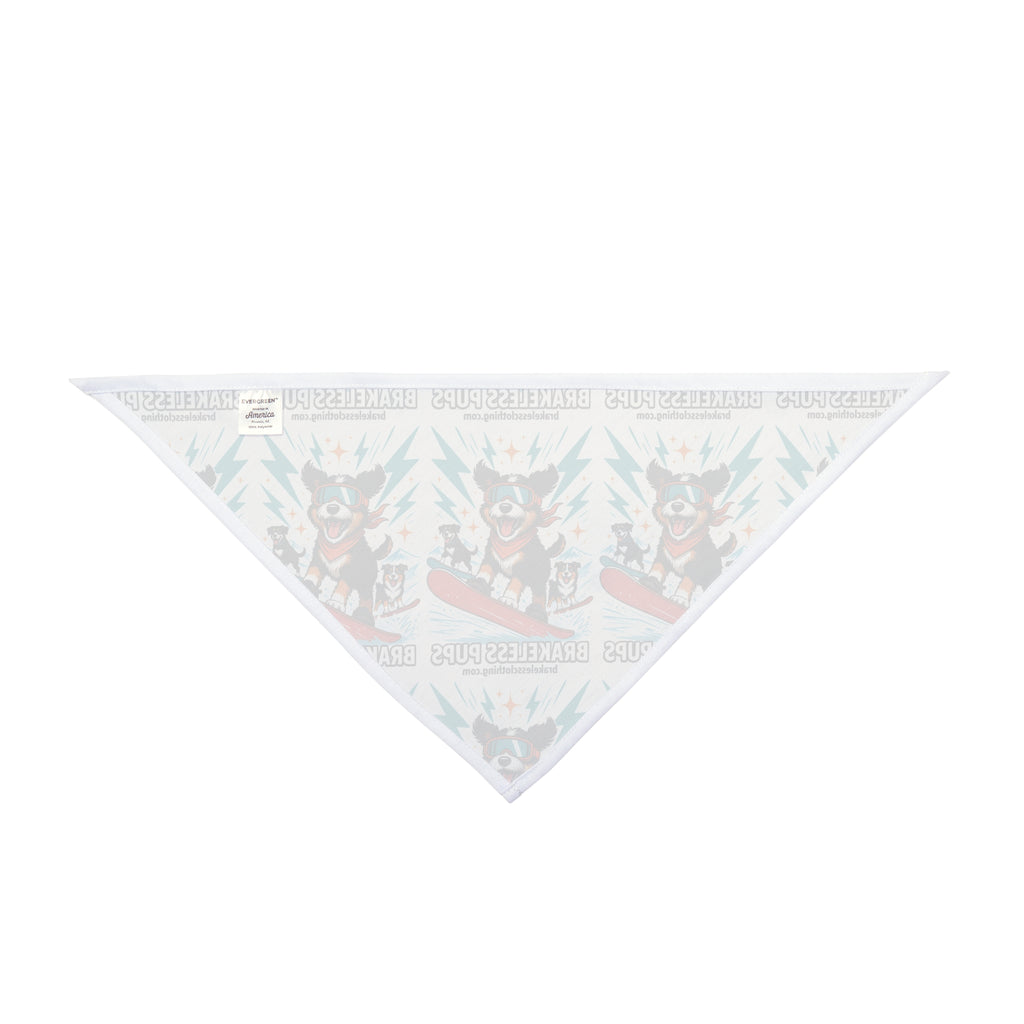 Snowboarding Dog Pet Bandana — 'Brakeless Pups' Winter Adventure Bandana for Dogs