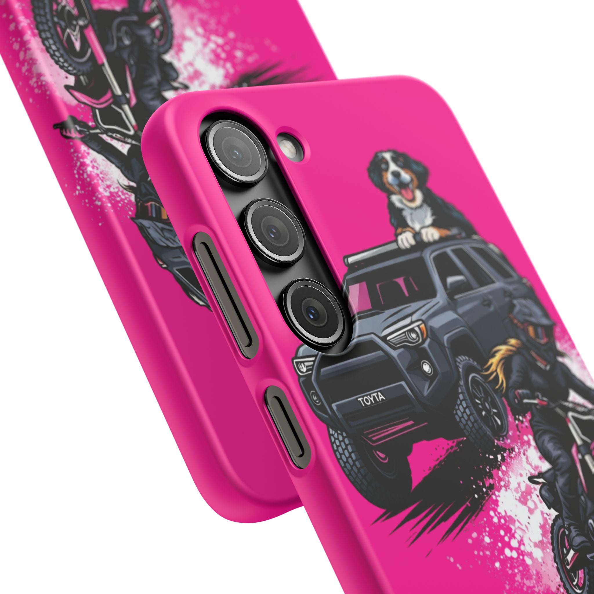 Phone Case — 'Brakeless Clothing' Off‑Road Motorcycle & 4x4 Design (Pink)
