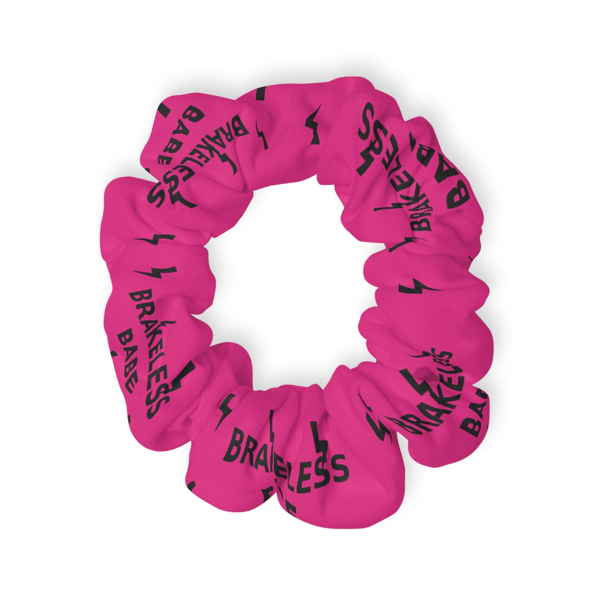 Pink "Brakeless Babe" Lightning Scrunchie — Hair Accessory