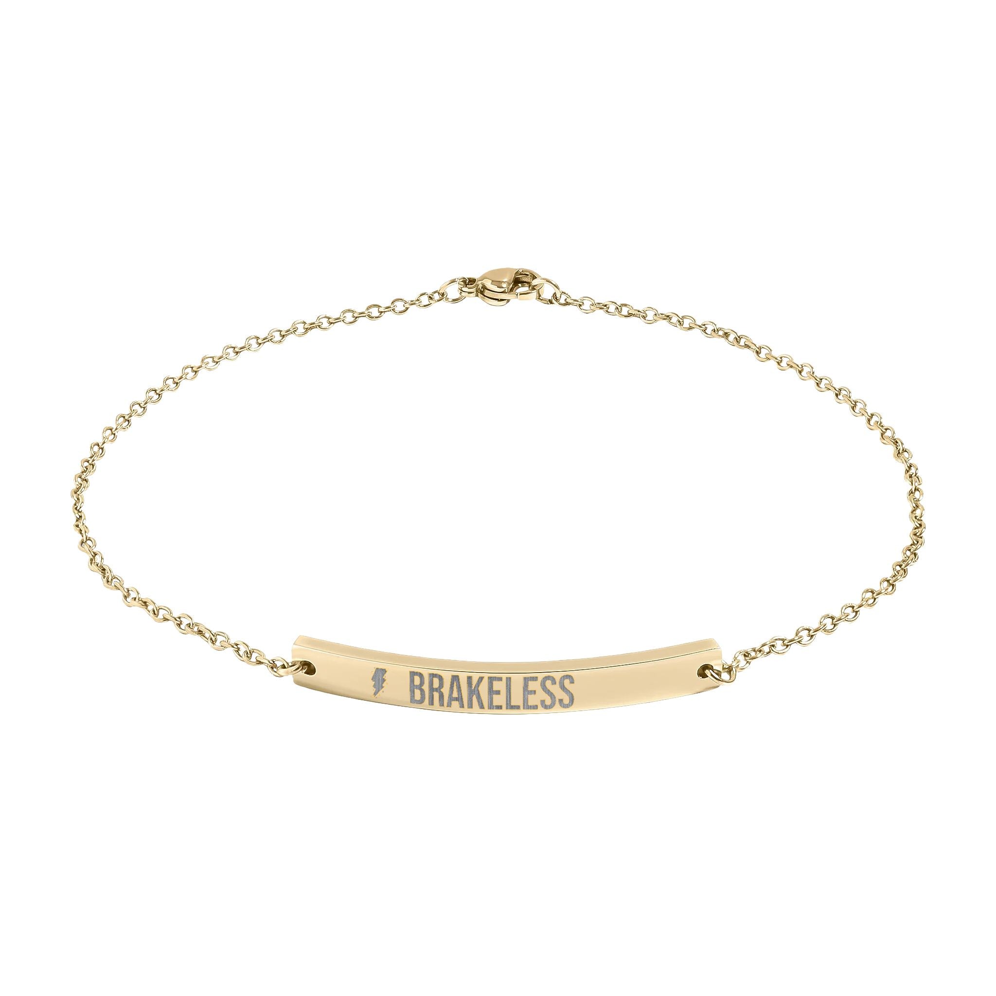Engravable Curved Bar Anklet — Personalized Minimalist Chain Anklet