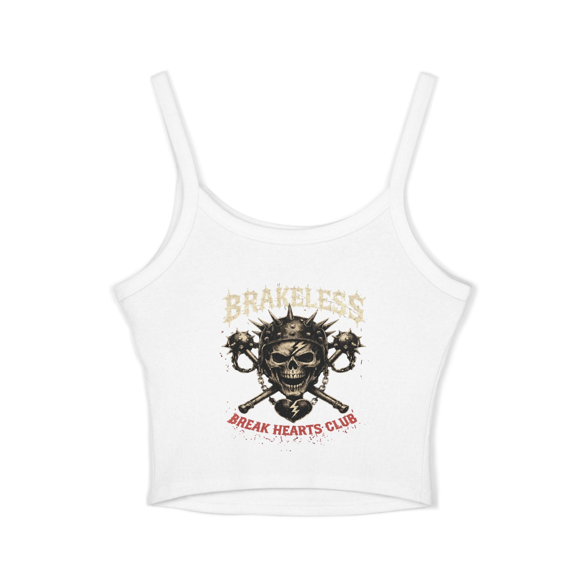 Skull & Heart Women's Spaghetti Strap Tank Top — BRAKELESS CLOTHING BRAKE TO BREAK HEARTS