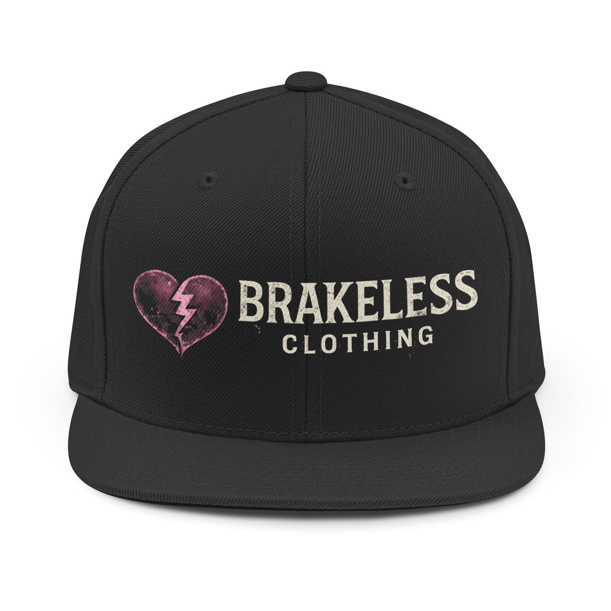 Brakeless Clothing Snapback Hat — Embroidered Broken Heart Logo