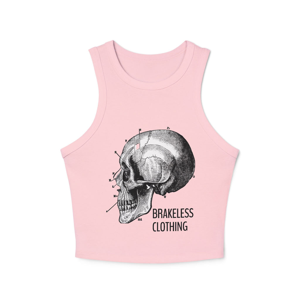 Skull Pin-Up Racer Tank — Brakeless Clothing Graphic Crop Top