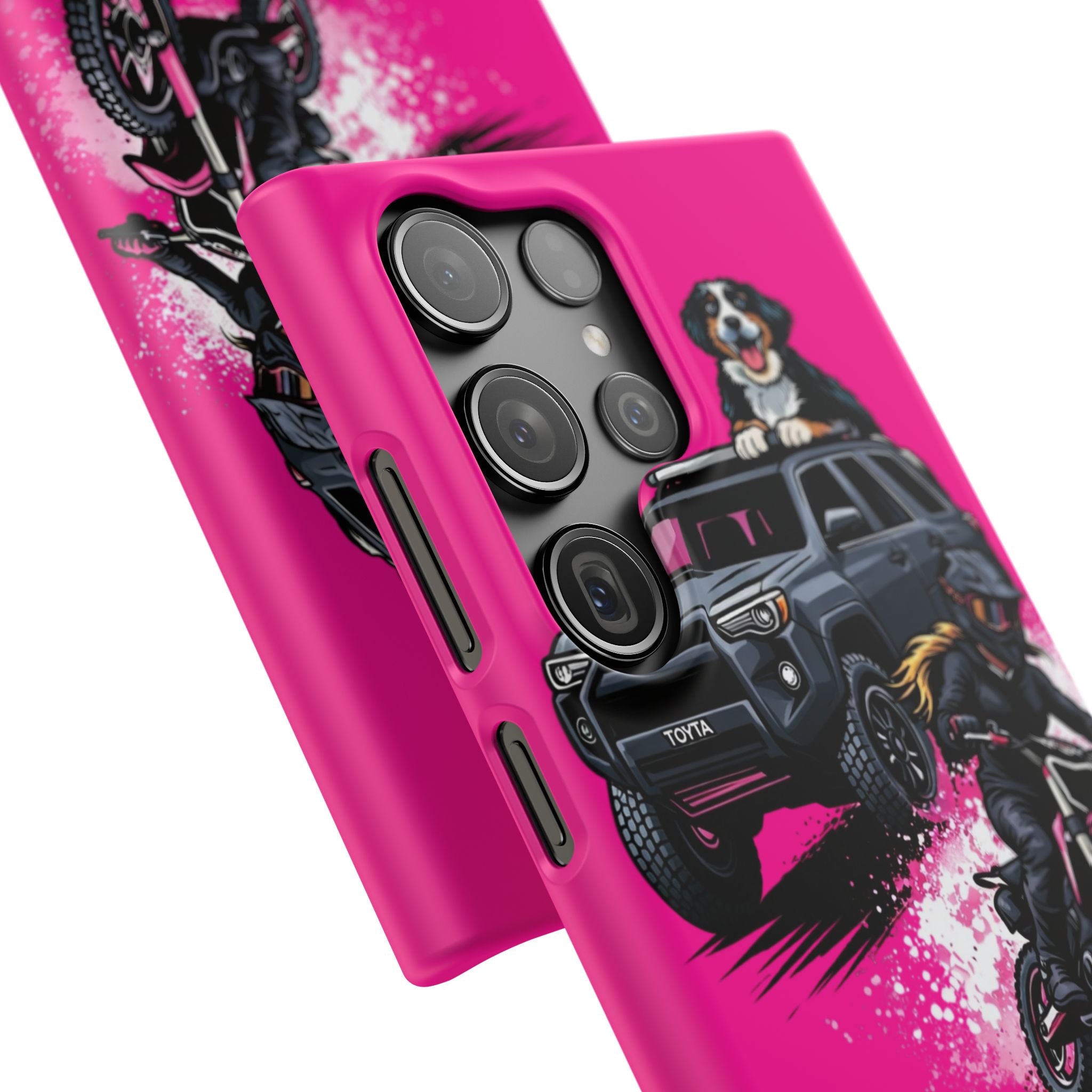 Phone Case — 'Brakeless Clothing' Off‑Road Motorcycle & 4x4 Design (Pink)