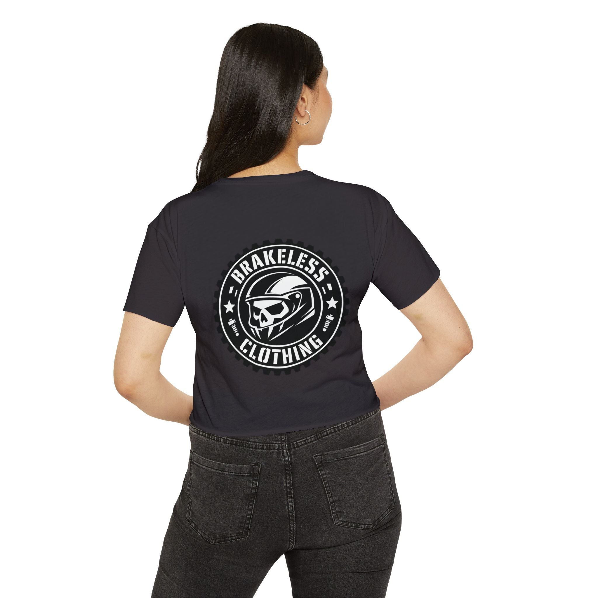 MOTO Crop Top — BRAKELESS CLOTHING Skull Motorcycle Logo Women's Graphic Top