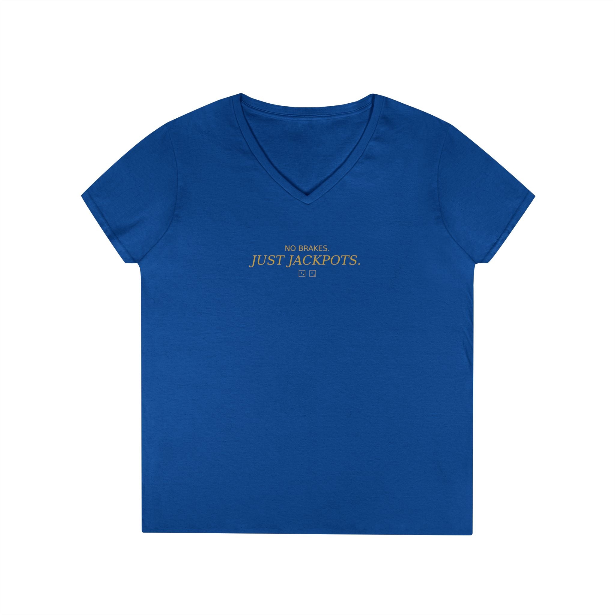 Just Jackpots - Ladies' V-Neck T-Shirt — Minimal Gold