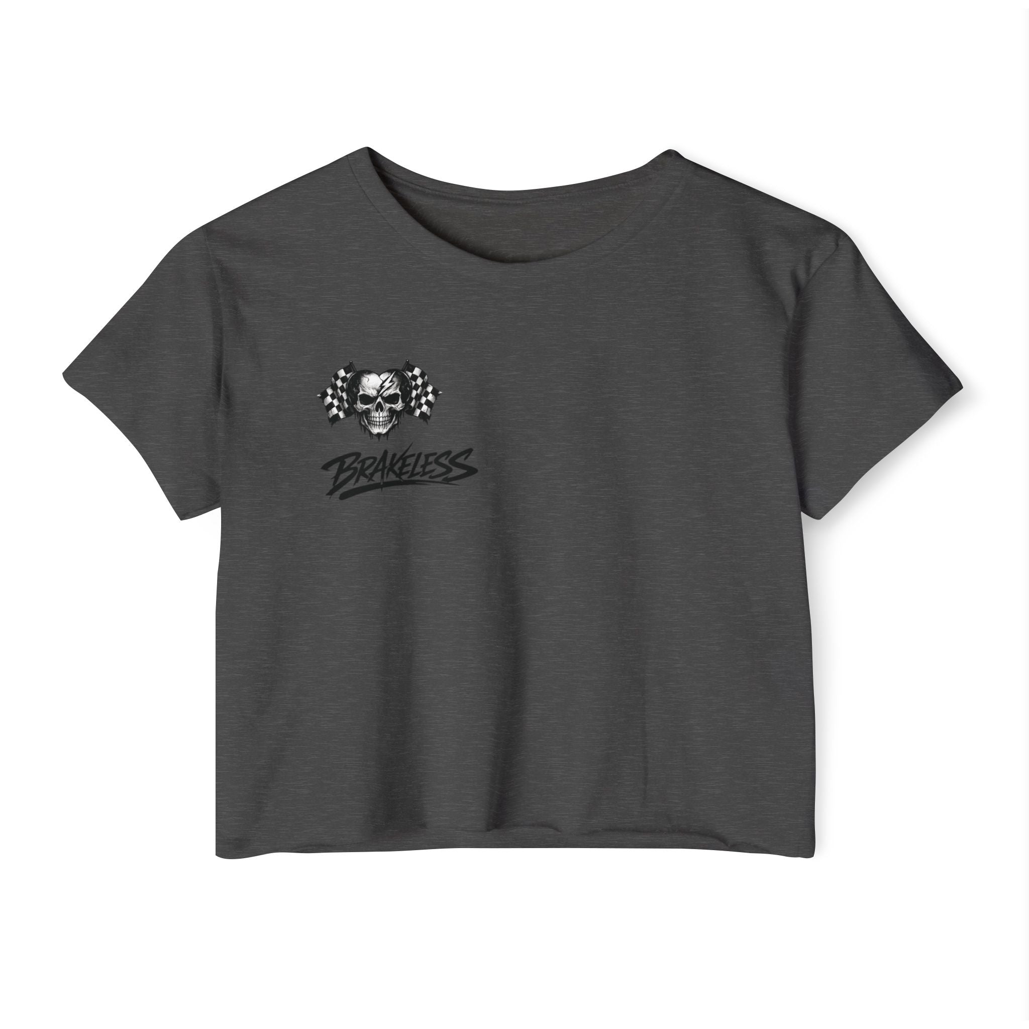 MOTO Crop Top — BRAKELESS CLOTHING Skull Motorcycle Logo Women's Graphic Top