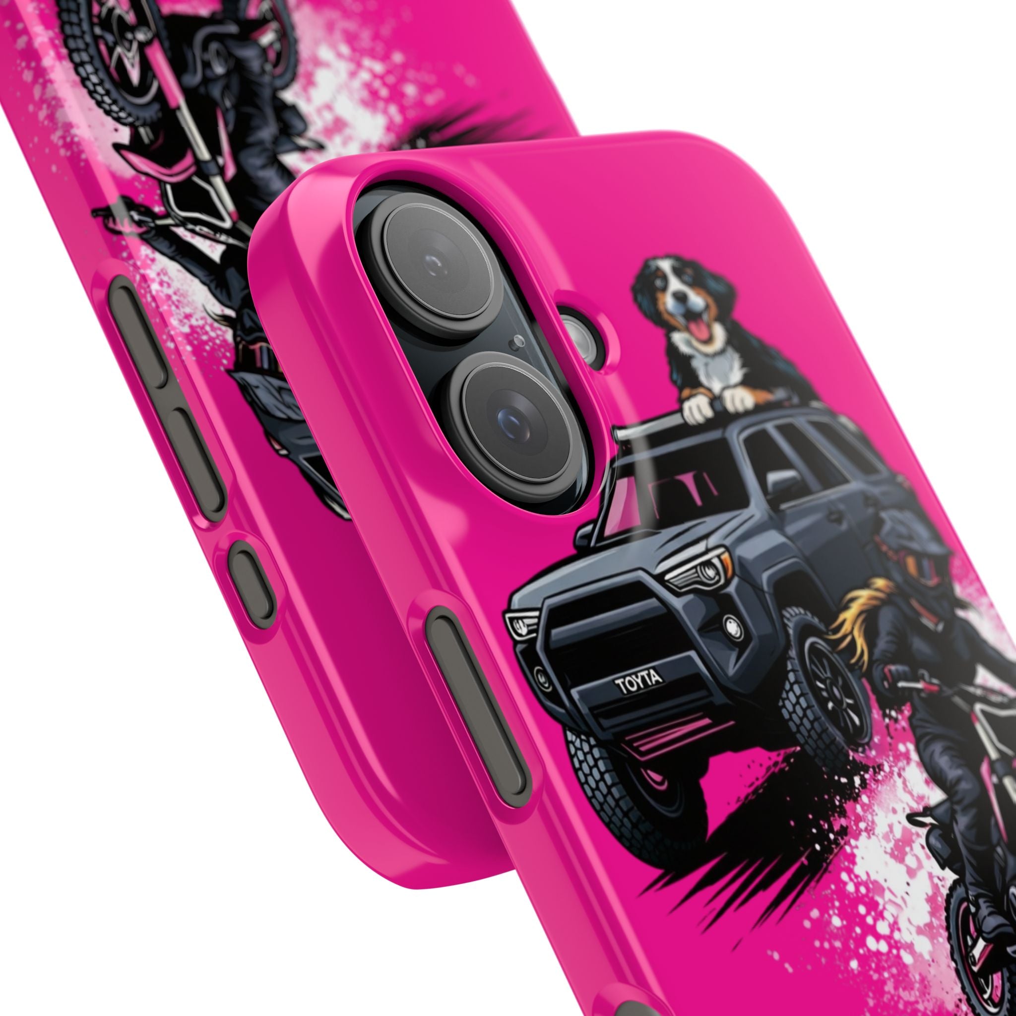 Phone Case — 'Brakeless Clothing' Off‑Road Motorcycle & 4x4 Design (Pink)