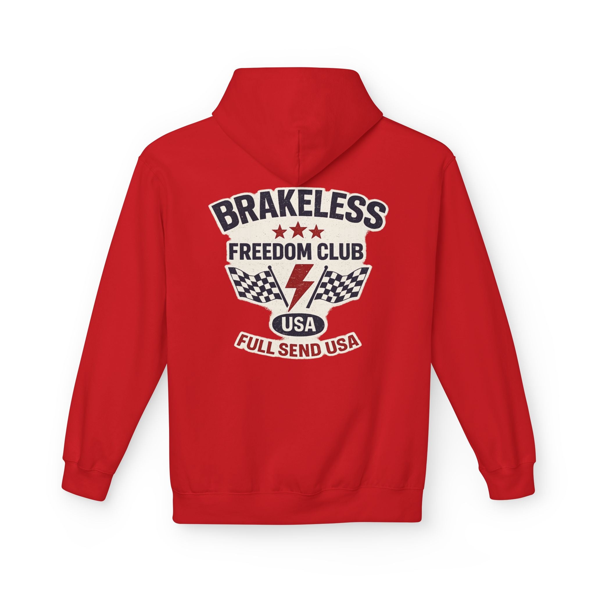 Brakeless Freedom Club Hoodie — 'No Brakes. Just Freedom.' Racing Pullover