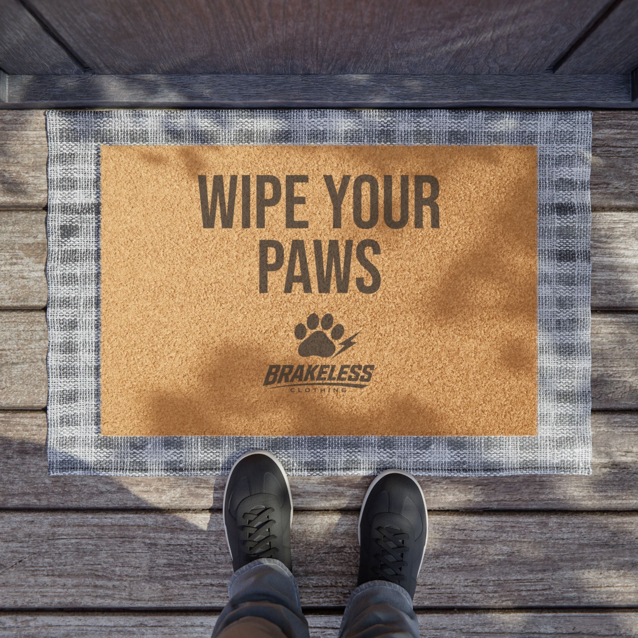 Wipe Your Paws Doormat — Funny Pet Welcome Mat with Paw Print
