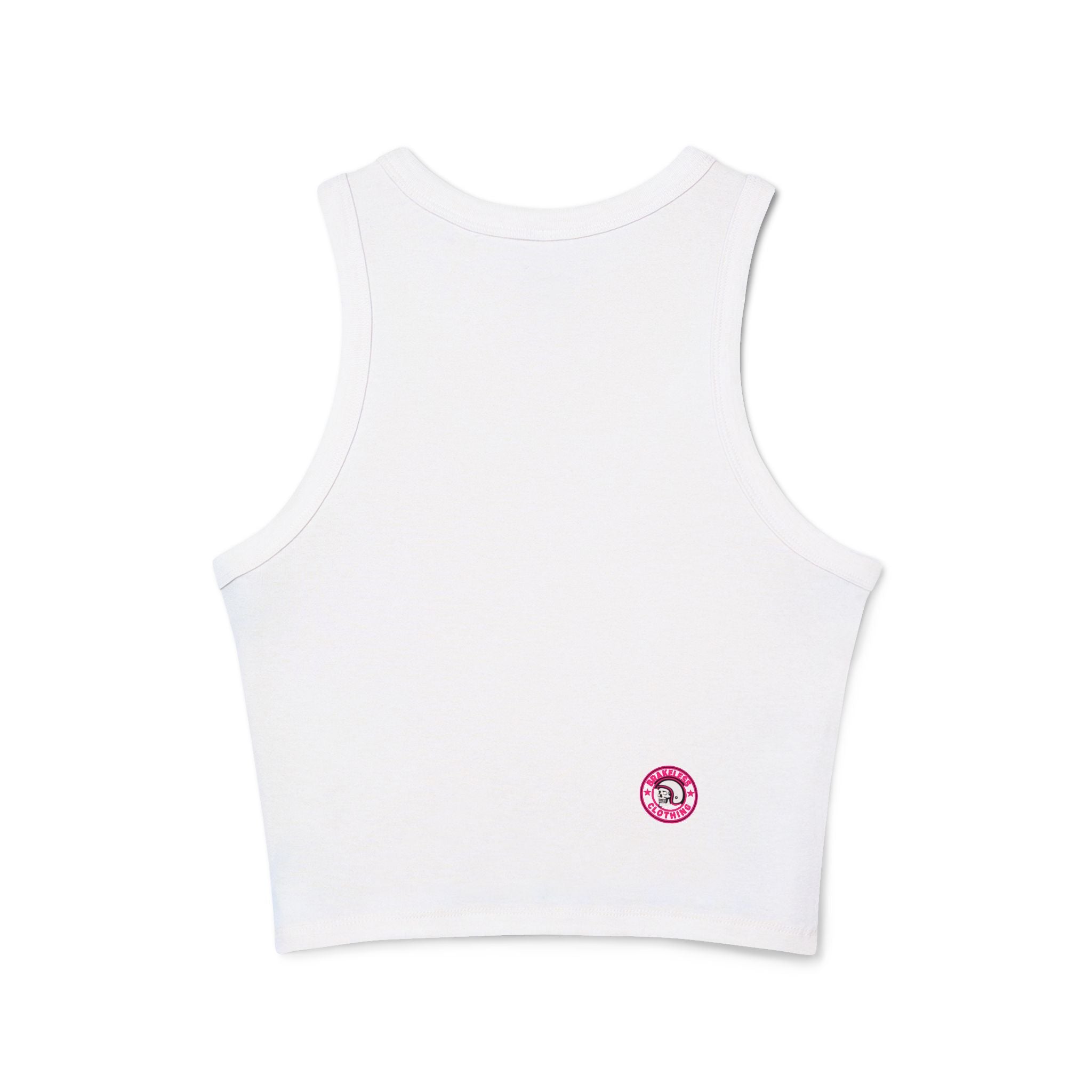 Skull Pin-Up Racer Tank — Brakeless Clothing Graphic Crop Top