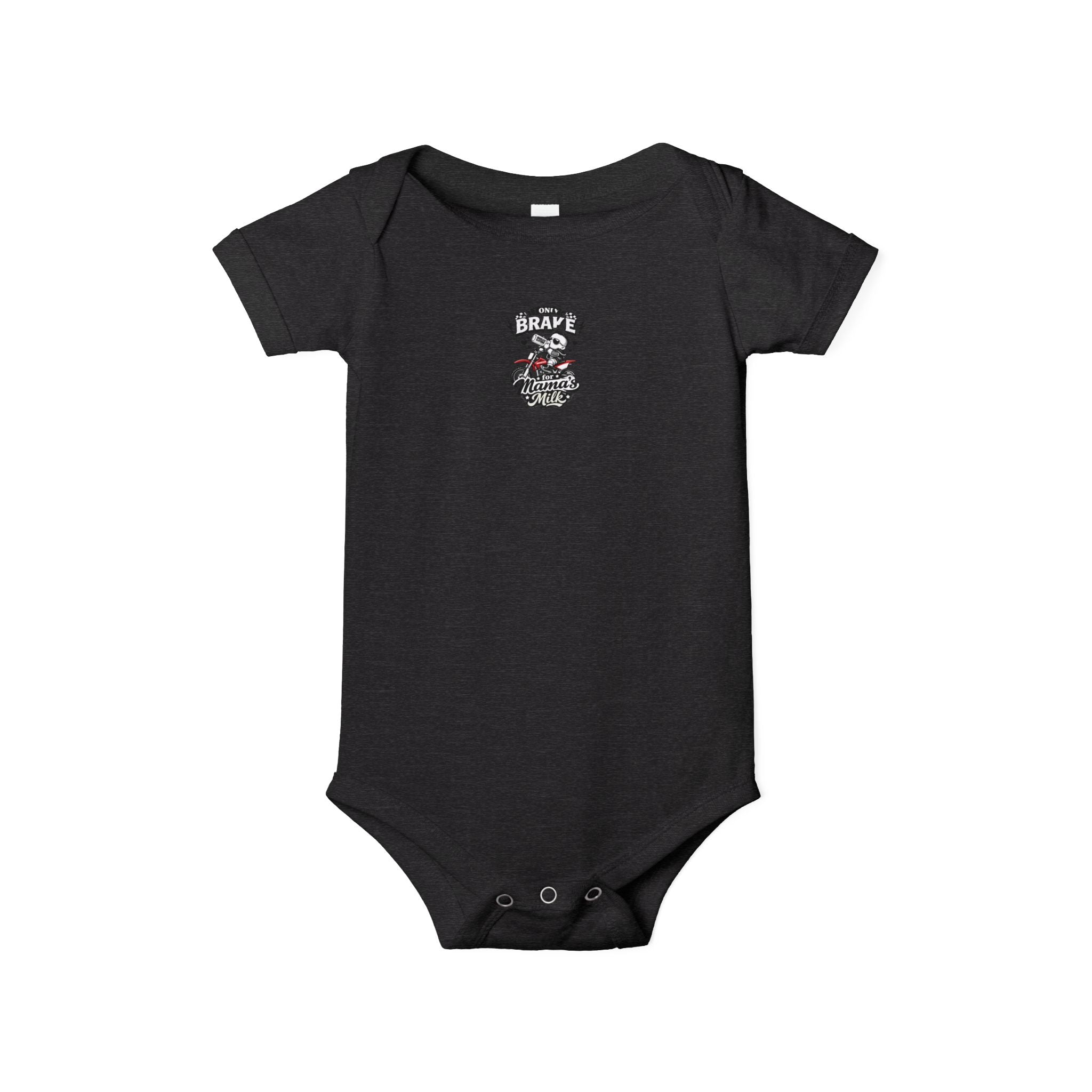 Infant One-Piece Bodysuit — ‘No Brakes’ Retro Motorcycle Chest Graphic