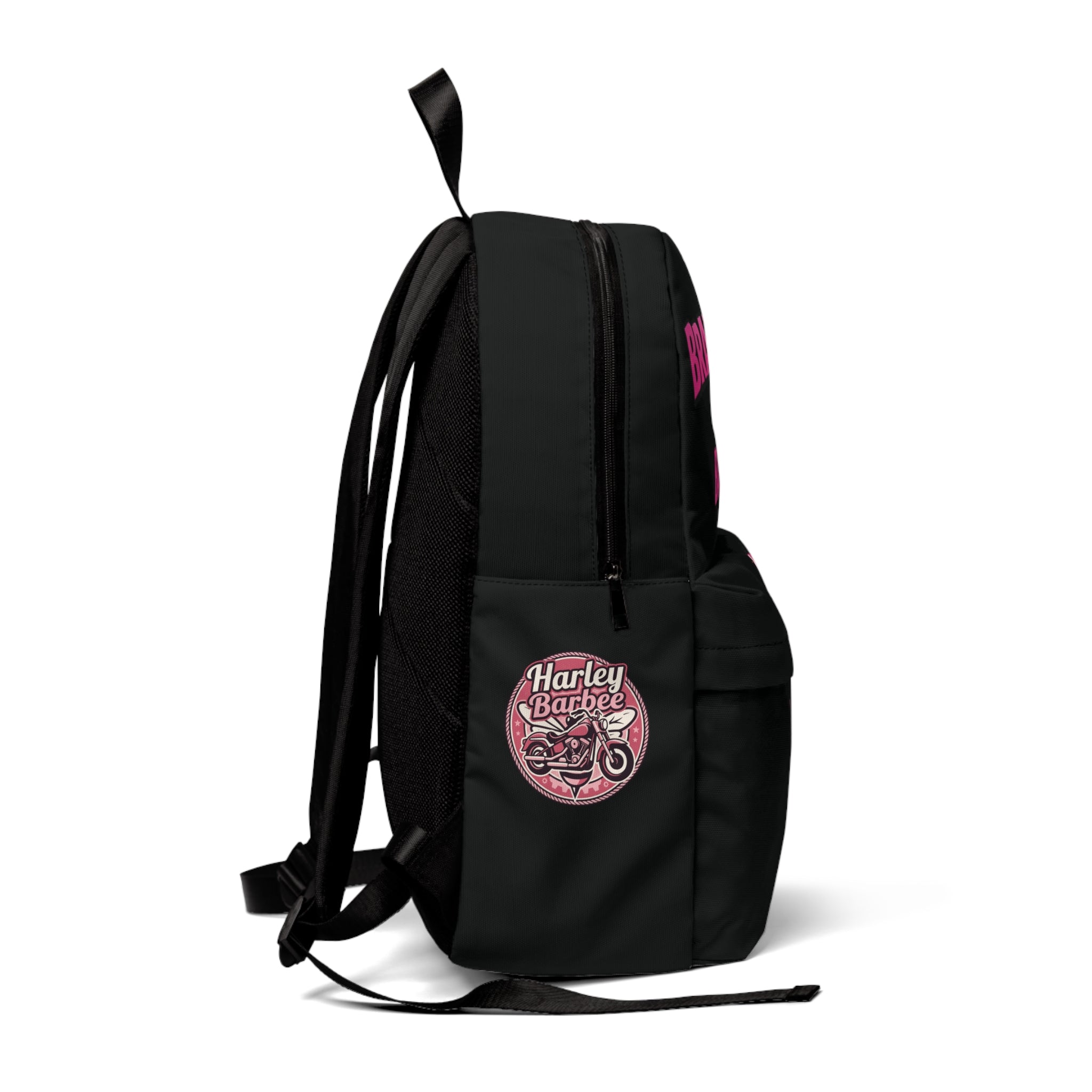 Brakeless Barbee / Harley Barbee Motorcycle Backpack — Pink Lightning Biker Bag
