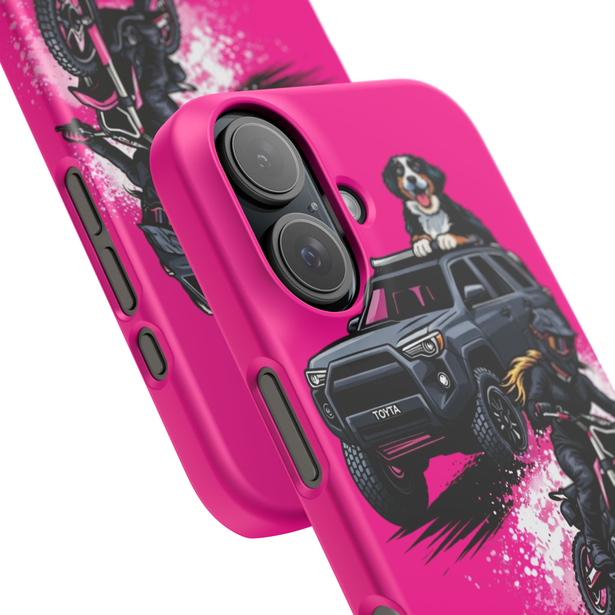Phone Case — 'Brakeless Clothing' Off‑Road Motorcycle & 4x4 Design (Pink)