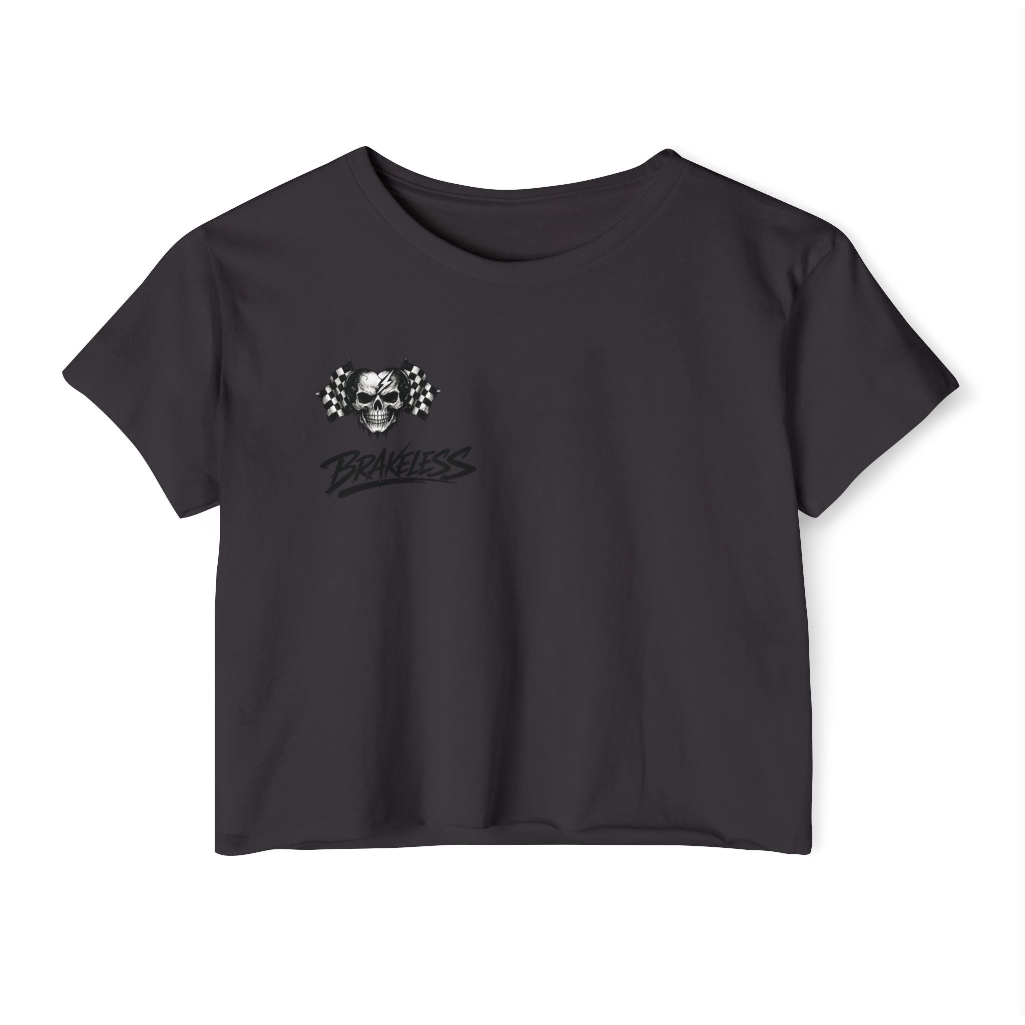 MOTO Crop Top — BRAKELESS CLOTHING Skull Motorcycle Logo Women's Graphic Top