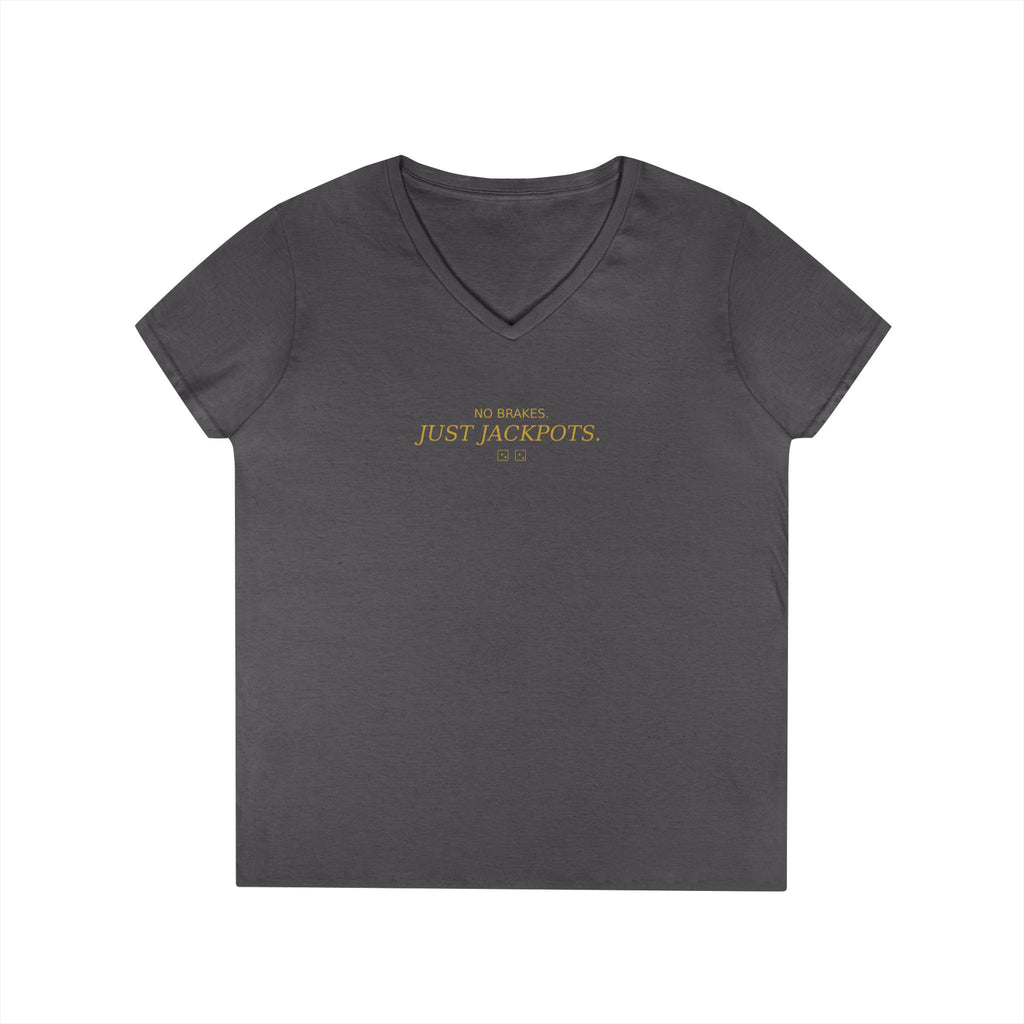 Just Jackpots - Ladies' V-Neck T-Shirt — Minimal Gold