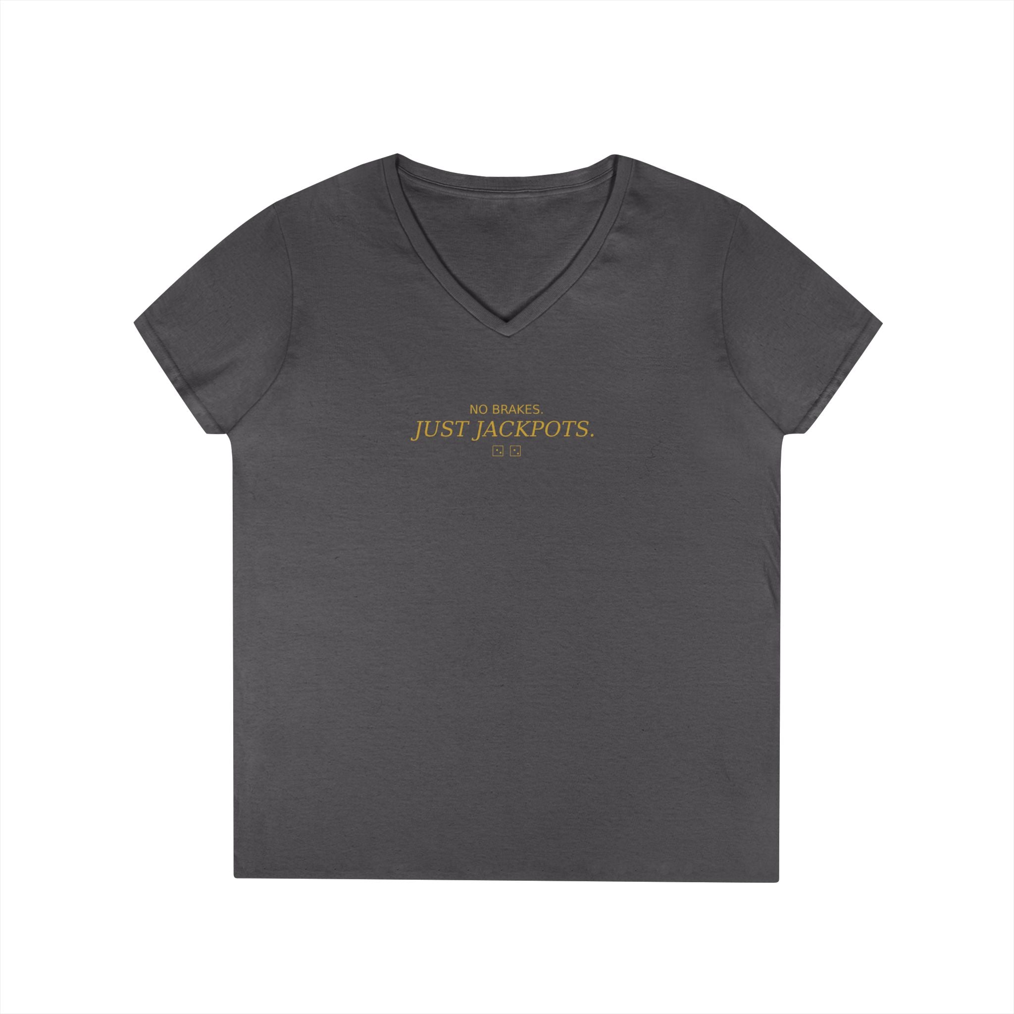 Just Jackpots - Ladies' V-Neck T-Shirt — Minimal Gold