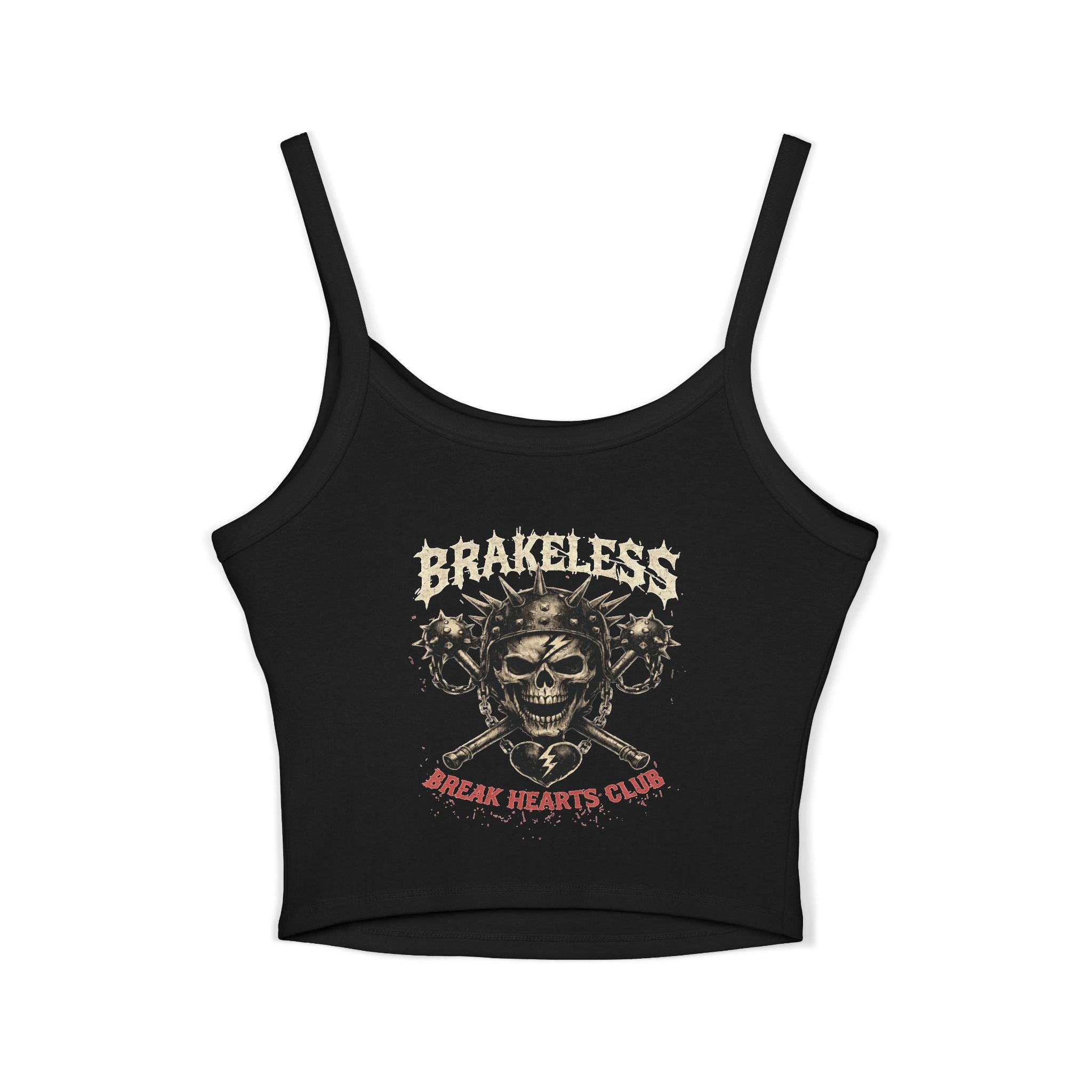Skull & Heart Women's Spaghetti Strap Tank Top — BRAKELESS CLOTHING BRAKE TO BREAK HEARTS