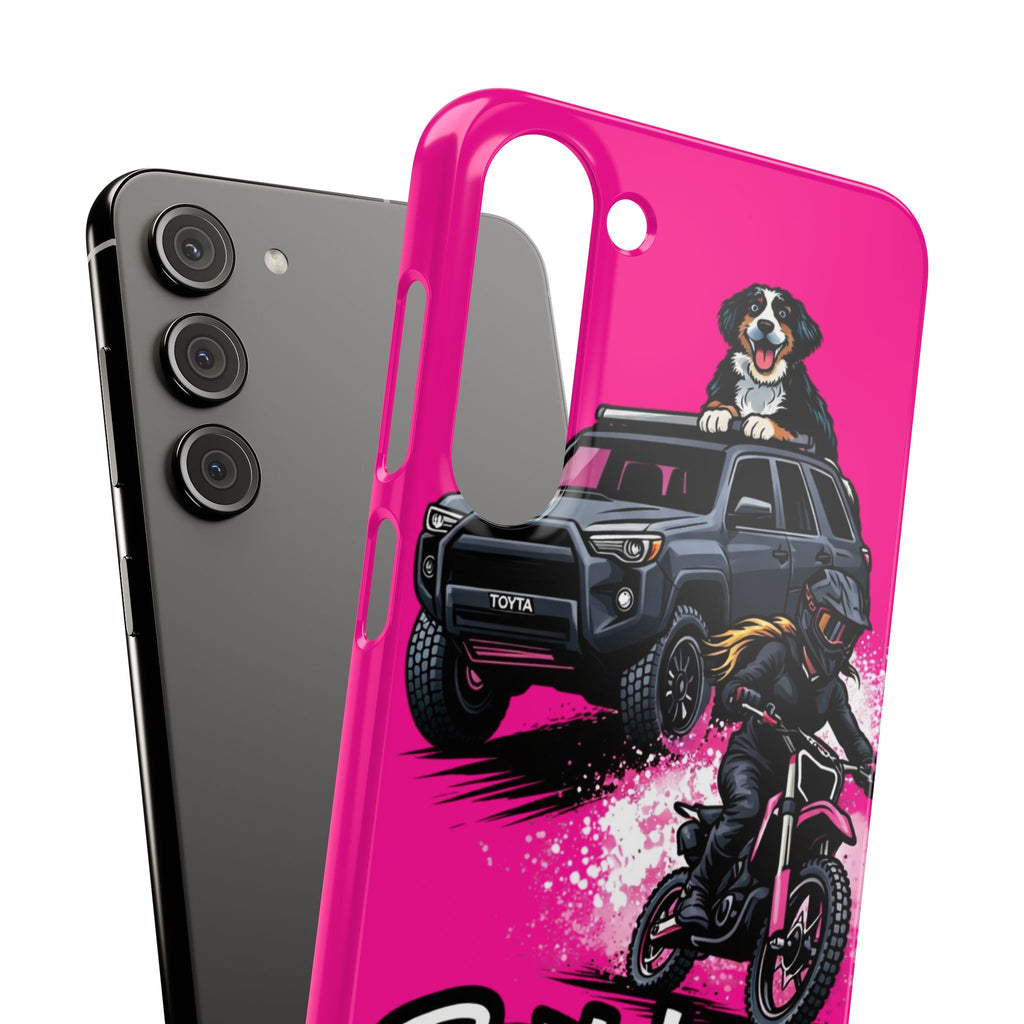 Phone Case — 'Brakeless Clothing' Off‑Road Motorcycle & 4x4 Design (Pink)