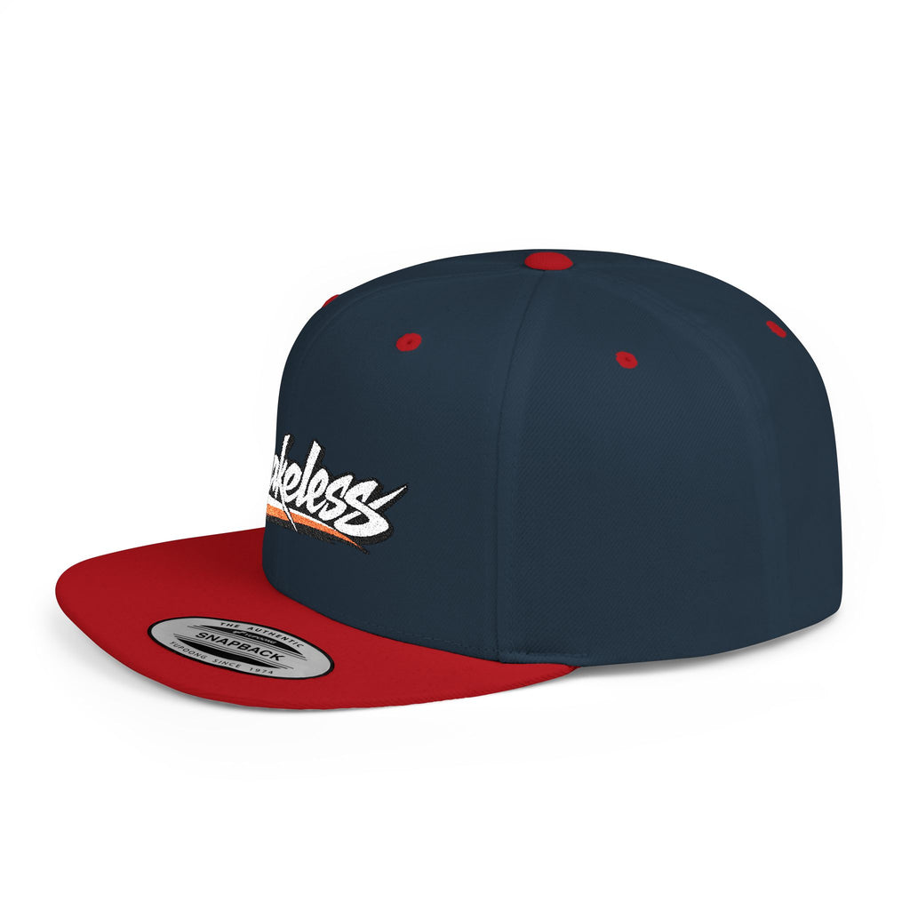 Brakeless Flat Bill Snapback Hat — Streetwear Grey Embroidered Cap