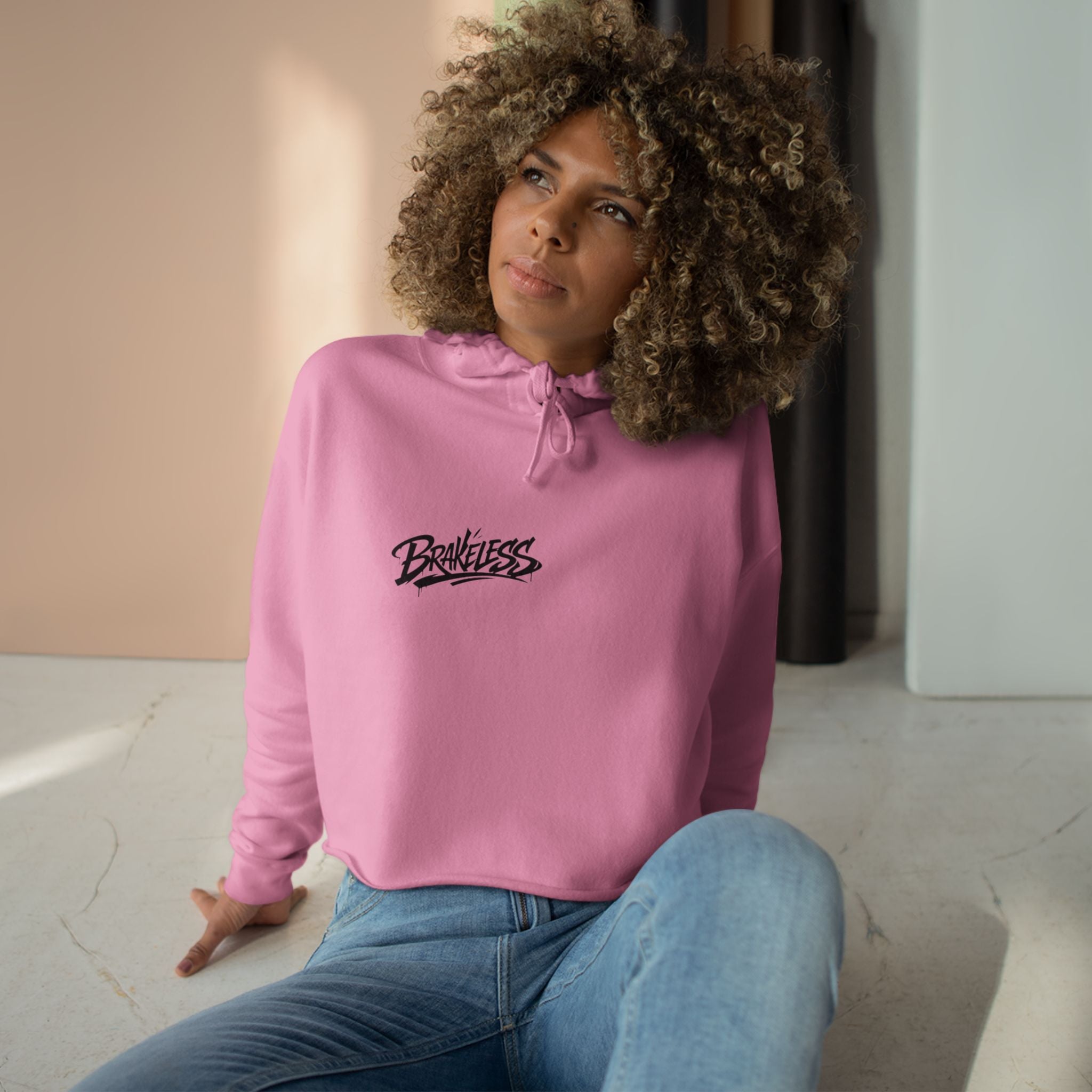 Brakeless 'Fast Is a Habit' Cropped Hoodie