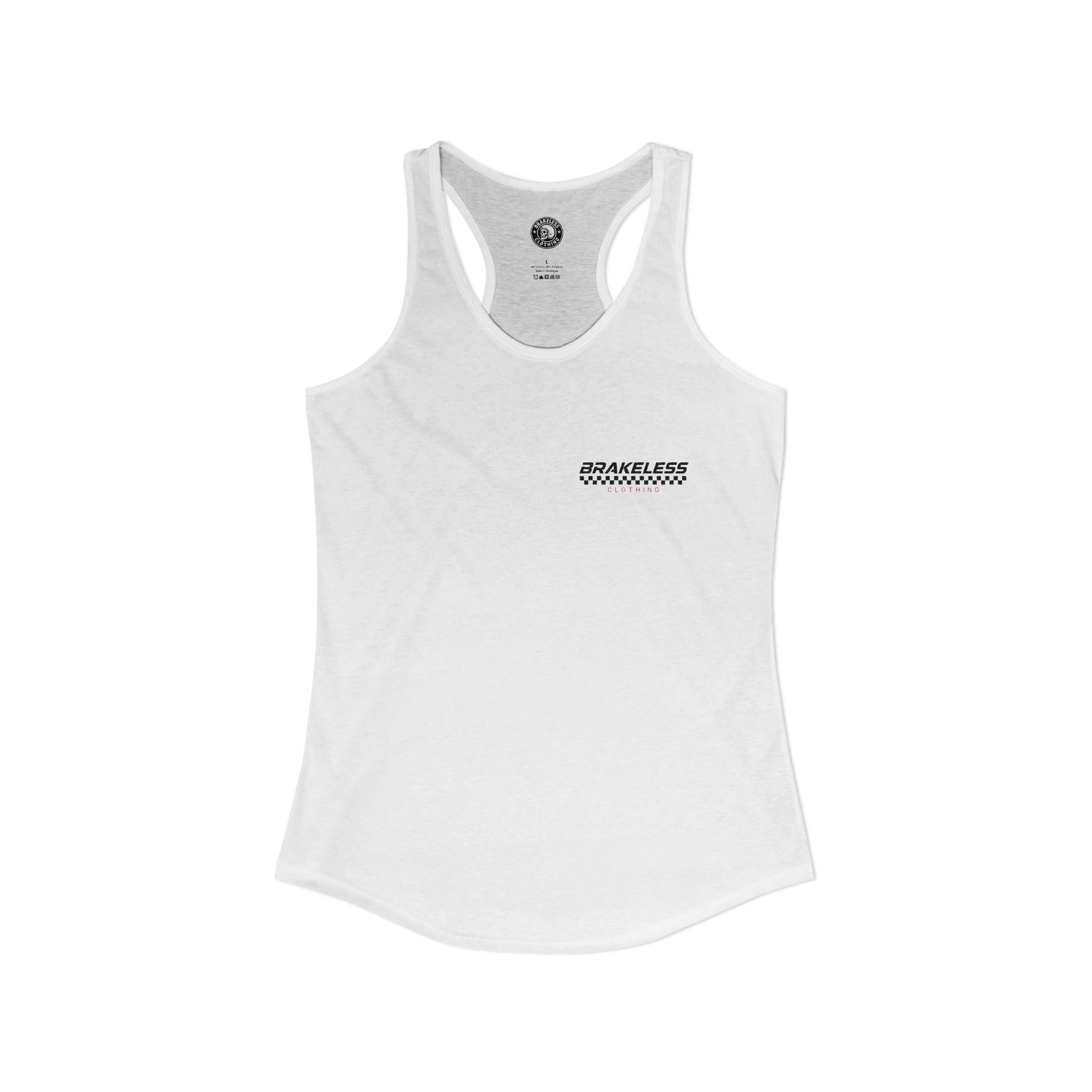 NO BRAKES - JUST WAVES - BRAKELESS Women's Ideal Racerback Tank